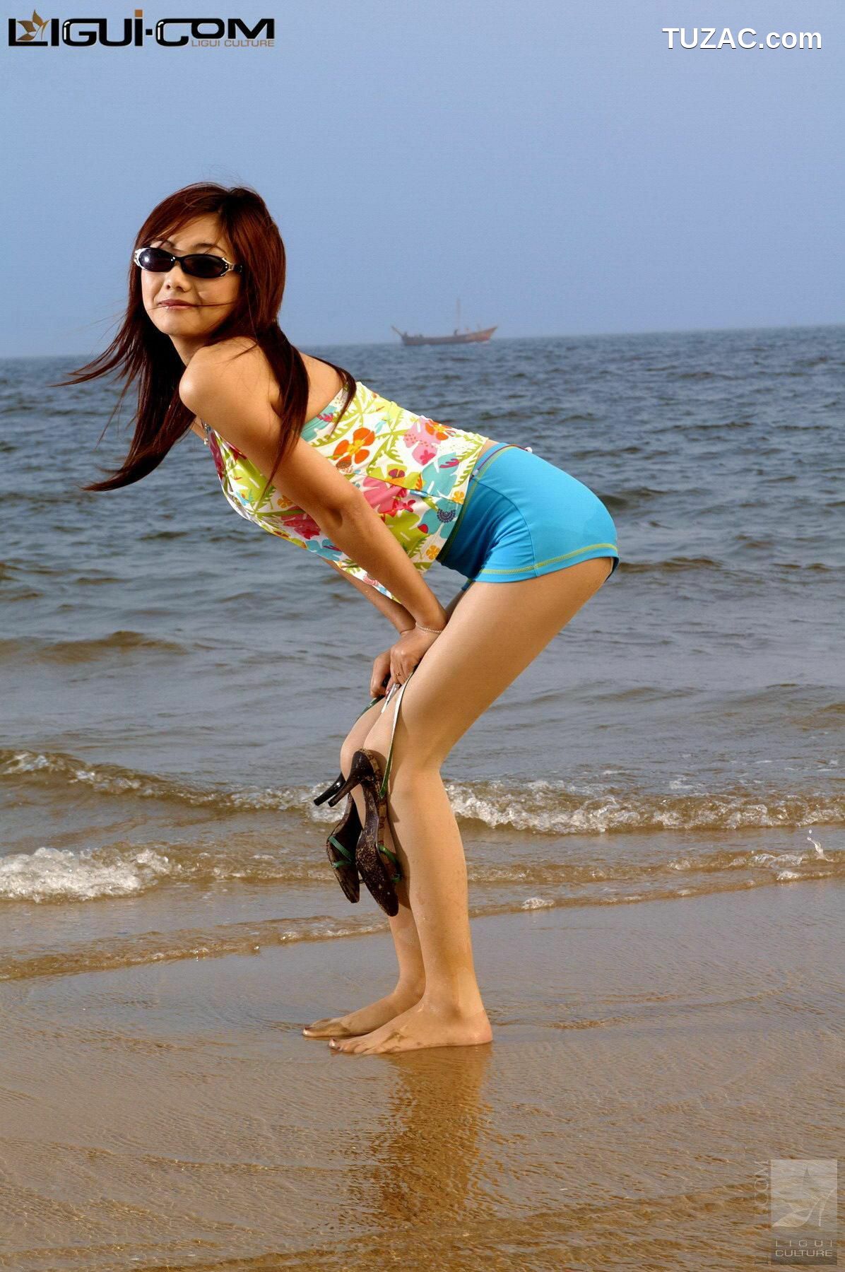 丽柜_Model 丝丝《海边沙滩美女》 丝足写真图片[30P]