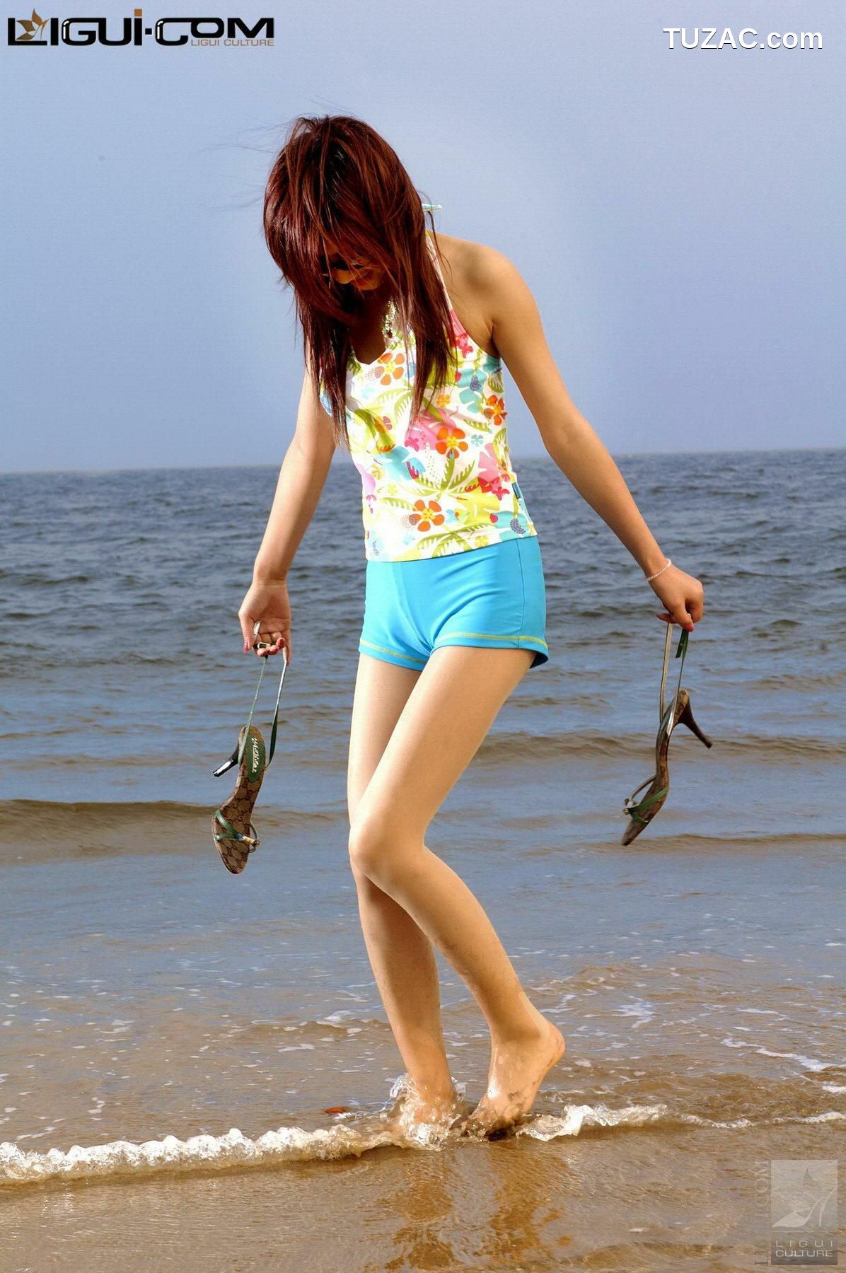 丽柜_Model 丝丝《海边沙滩美女》 丝足写真图片[30P]