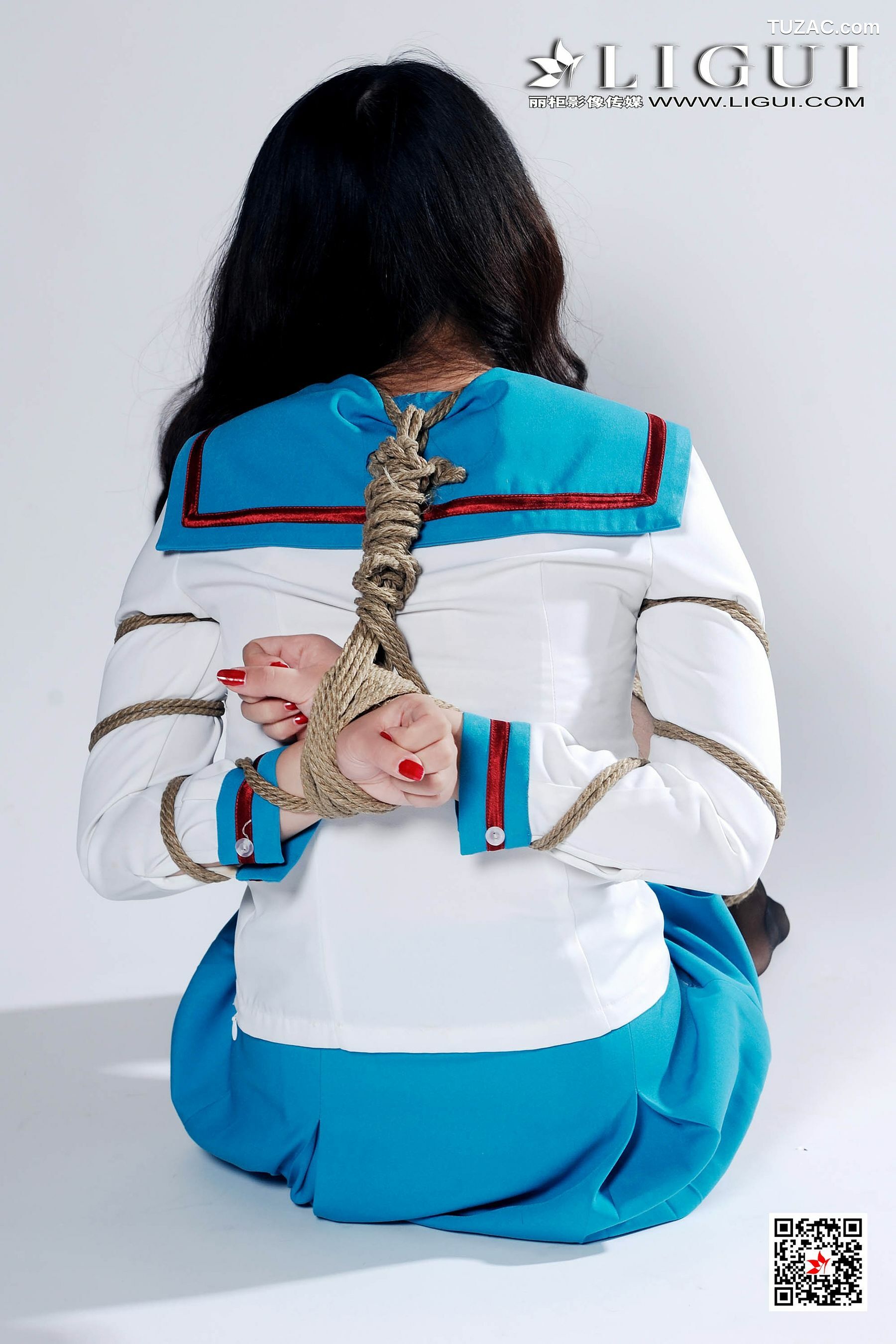 丽柜_Model 幽幽《制服黑丝捆绑》 写真集[45P]
