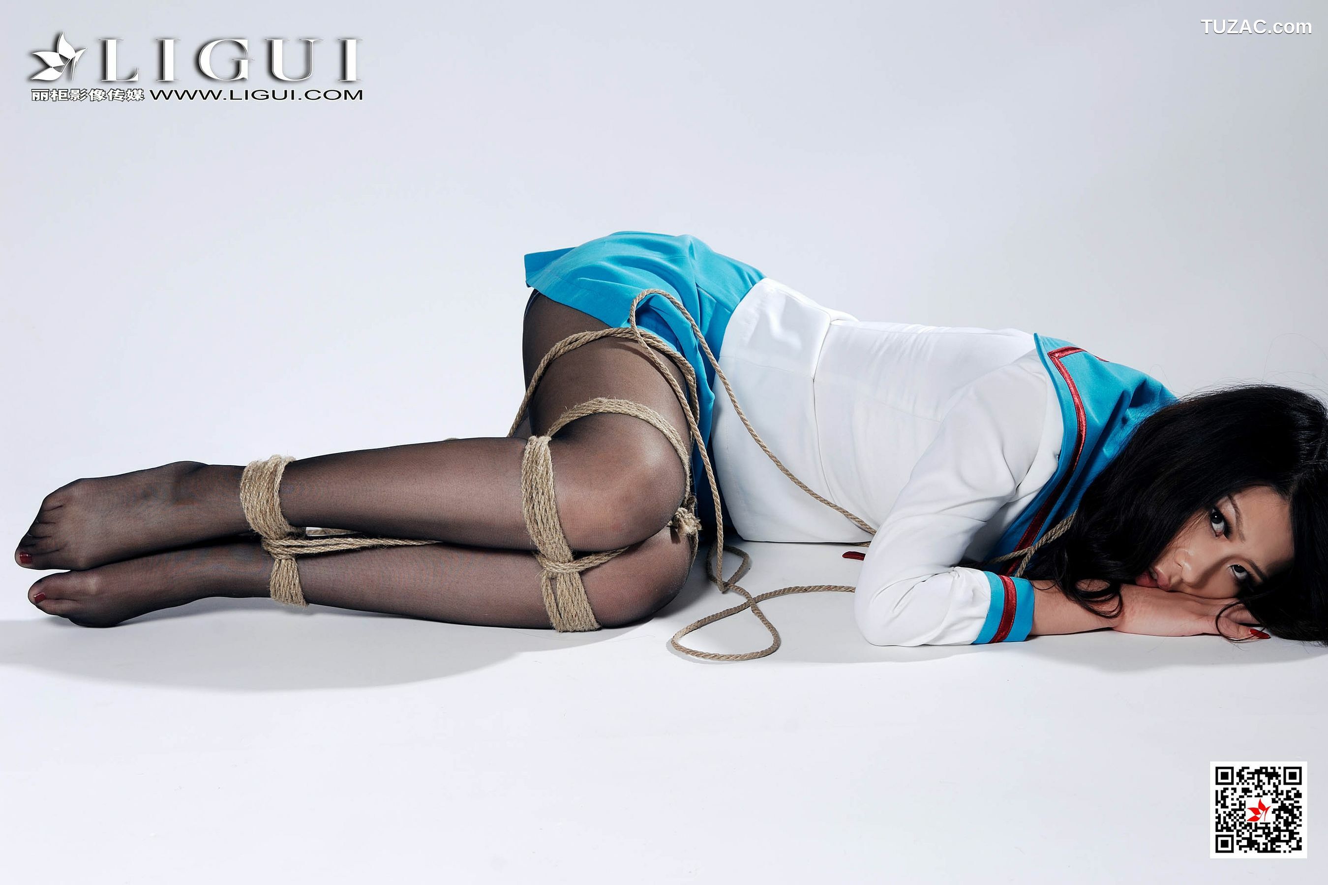 丽柜_Model 幽幽《制服黑丝捆绑》 写真集[45P]