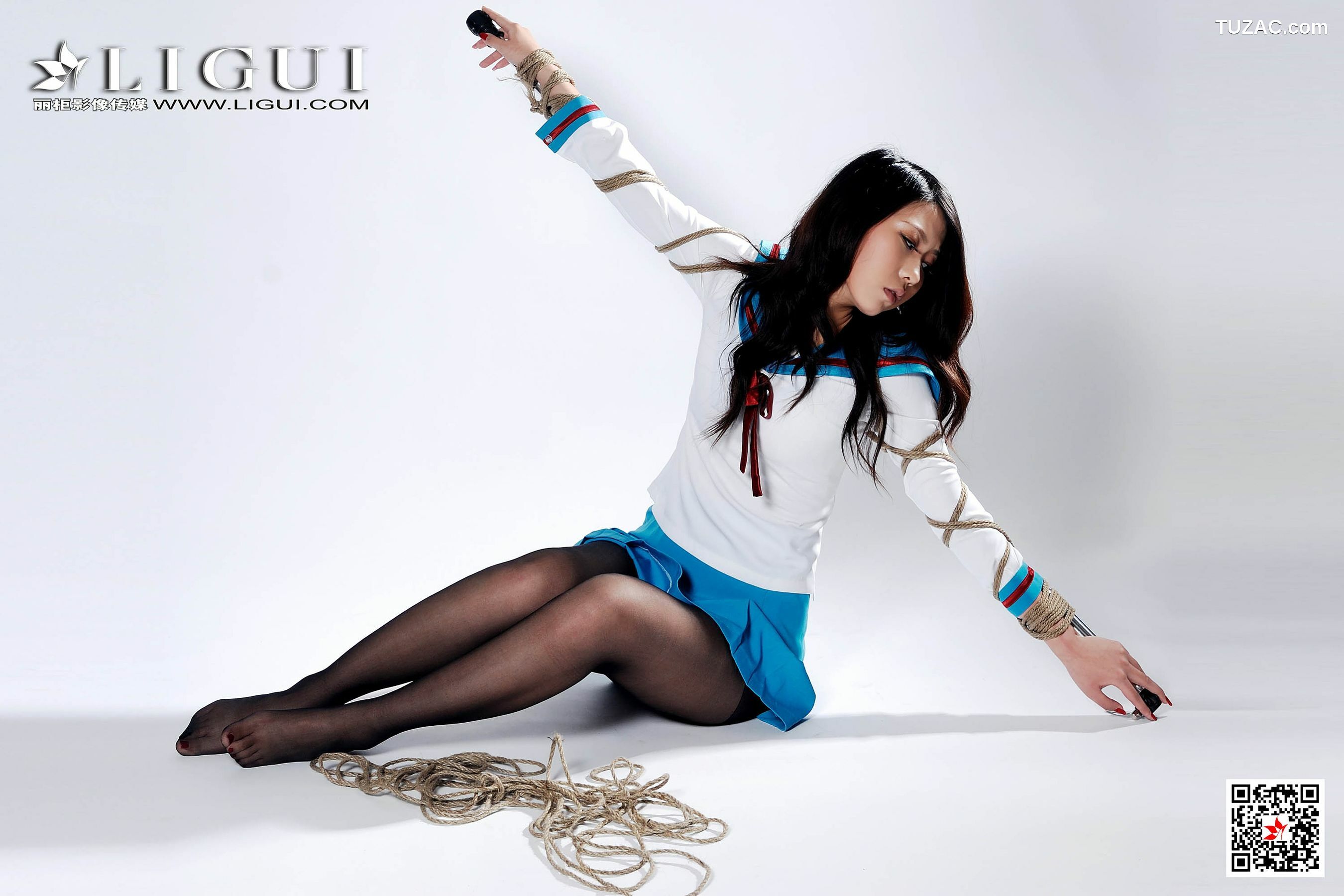 丽柜_Model 幽幽《制服黑丝捆绑》 写真集[45P]