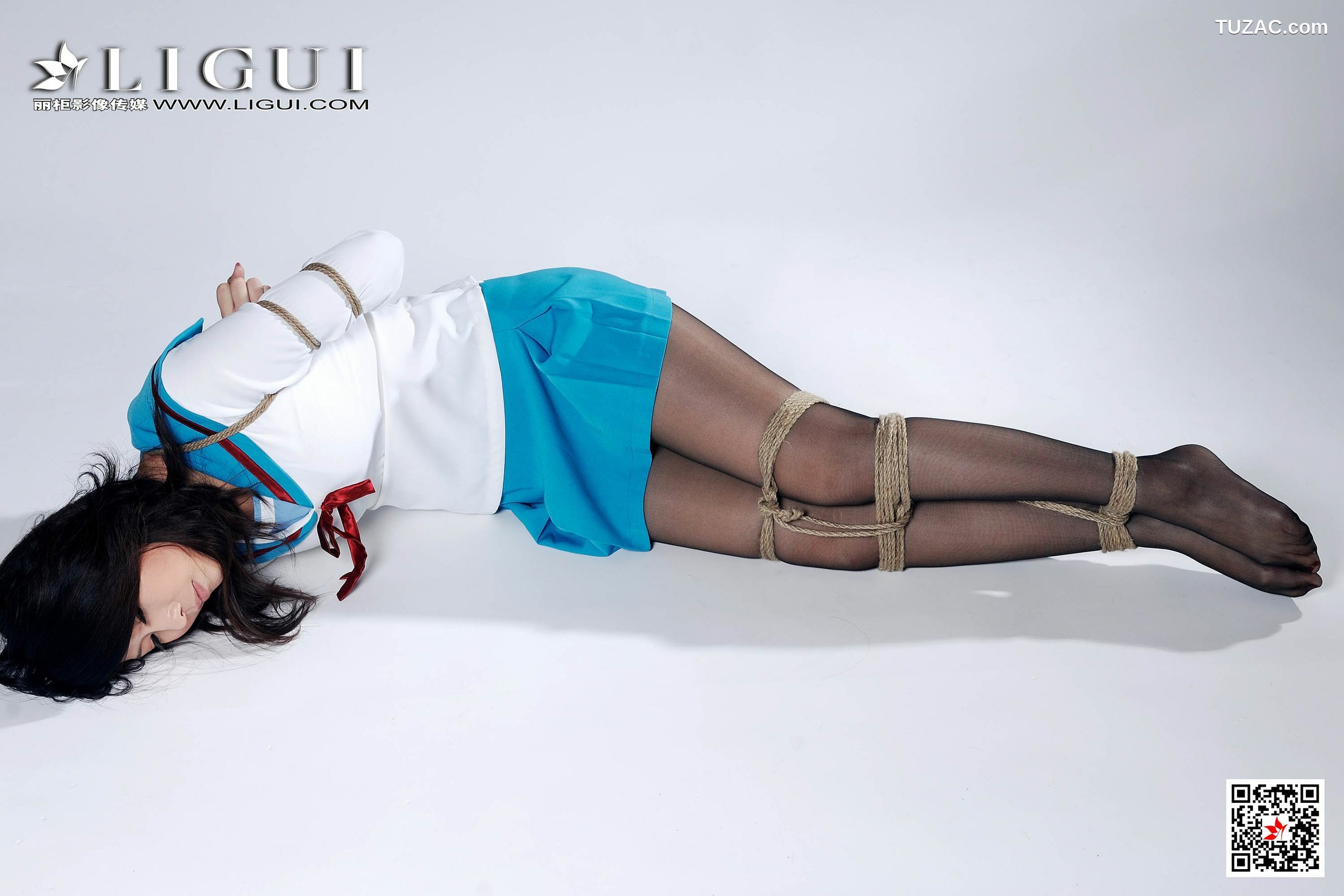 丽柜_Model 幽幽《制服黑丝捆绑》 写真集[45P]