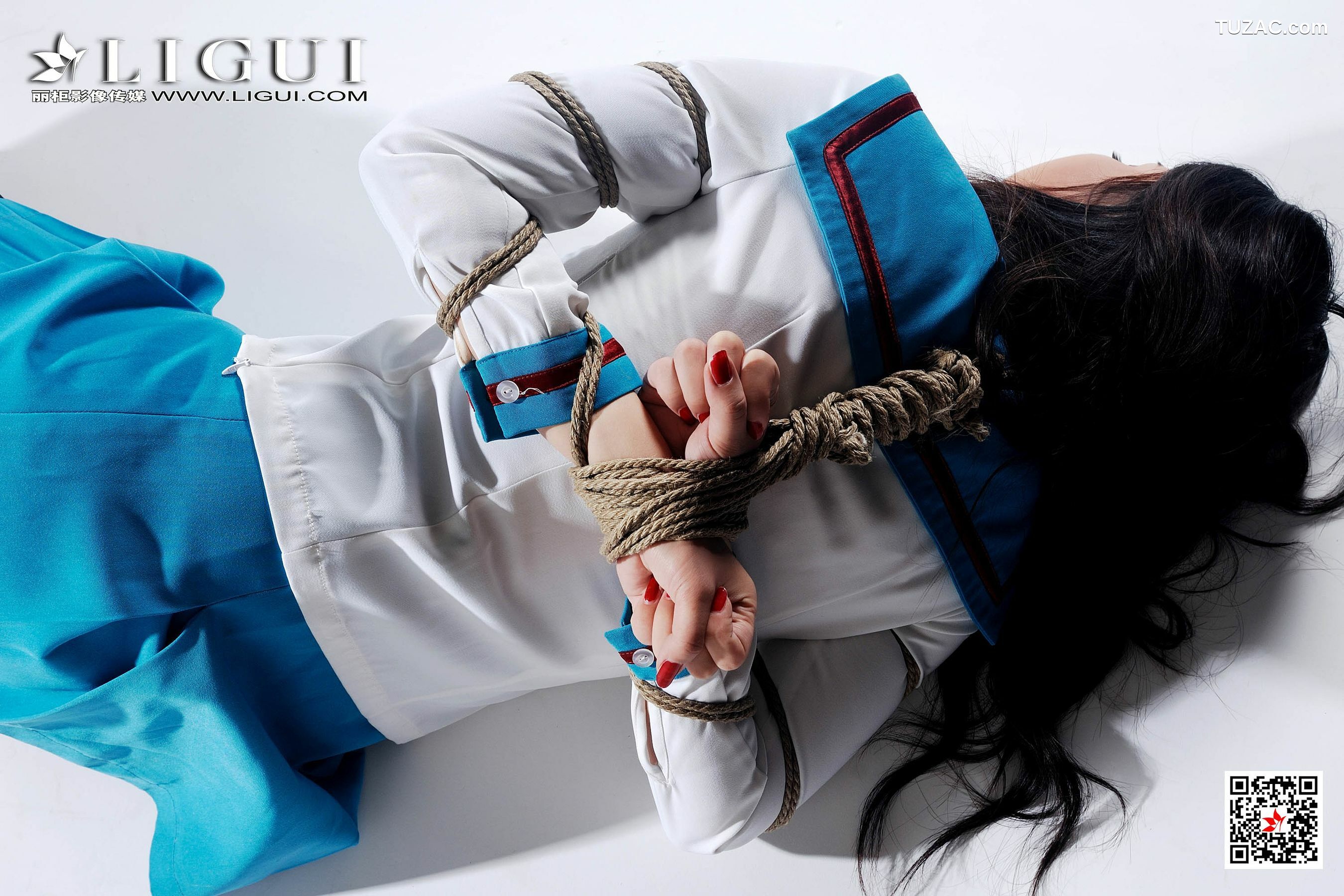 丽柜_Model 幽幽《制服黑丝捆绑》 写真集[45P]