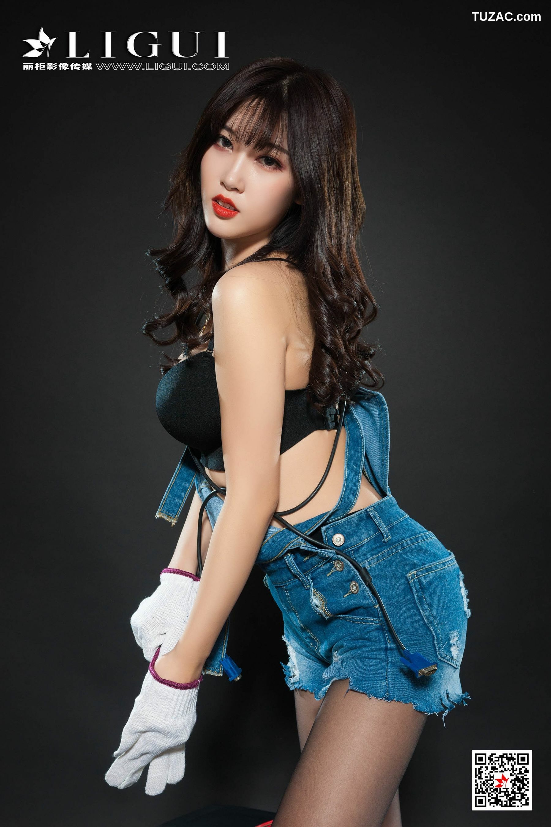 丽柜_筱筱《牛仔黑丝修理工》 网络丽人 写真集[64P]