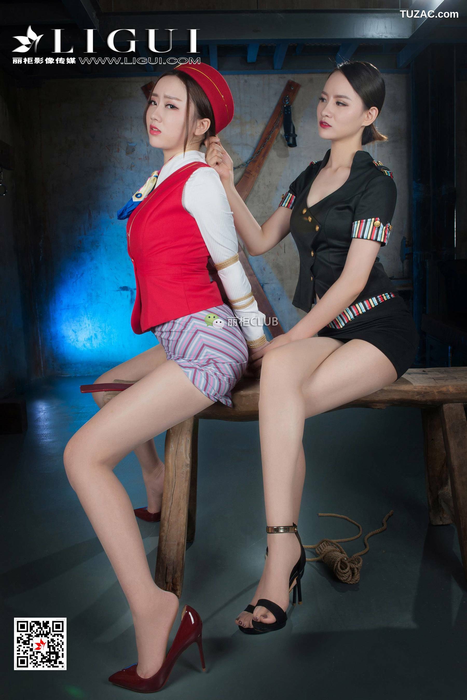丽柜_腿模Amy&amp;amp;腿模然然《空姐丝袜美束》 网络丽人 写真集[71P]
