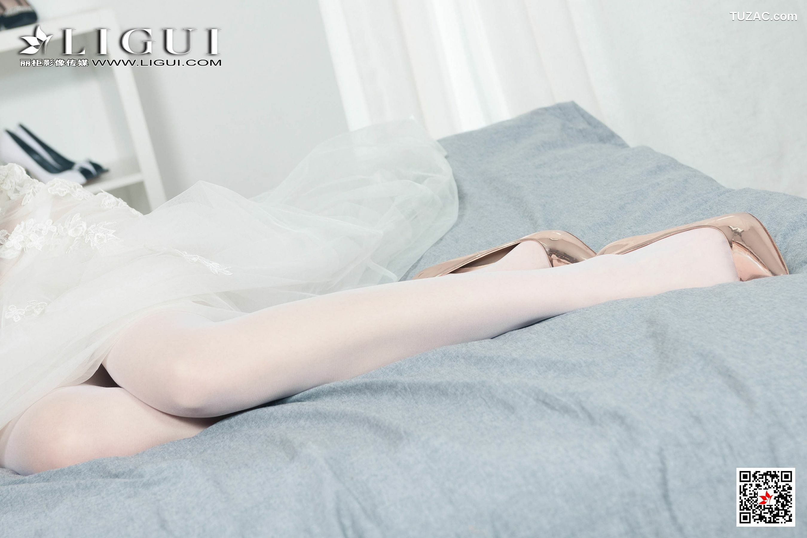 丽柜_腿模兔子《婚纱白丝捆绑绳艺》 写真集[94P]