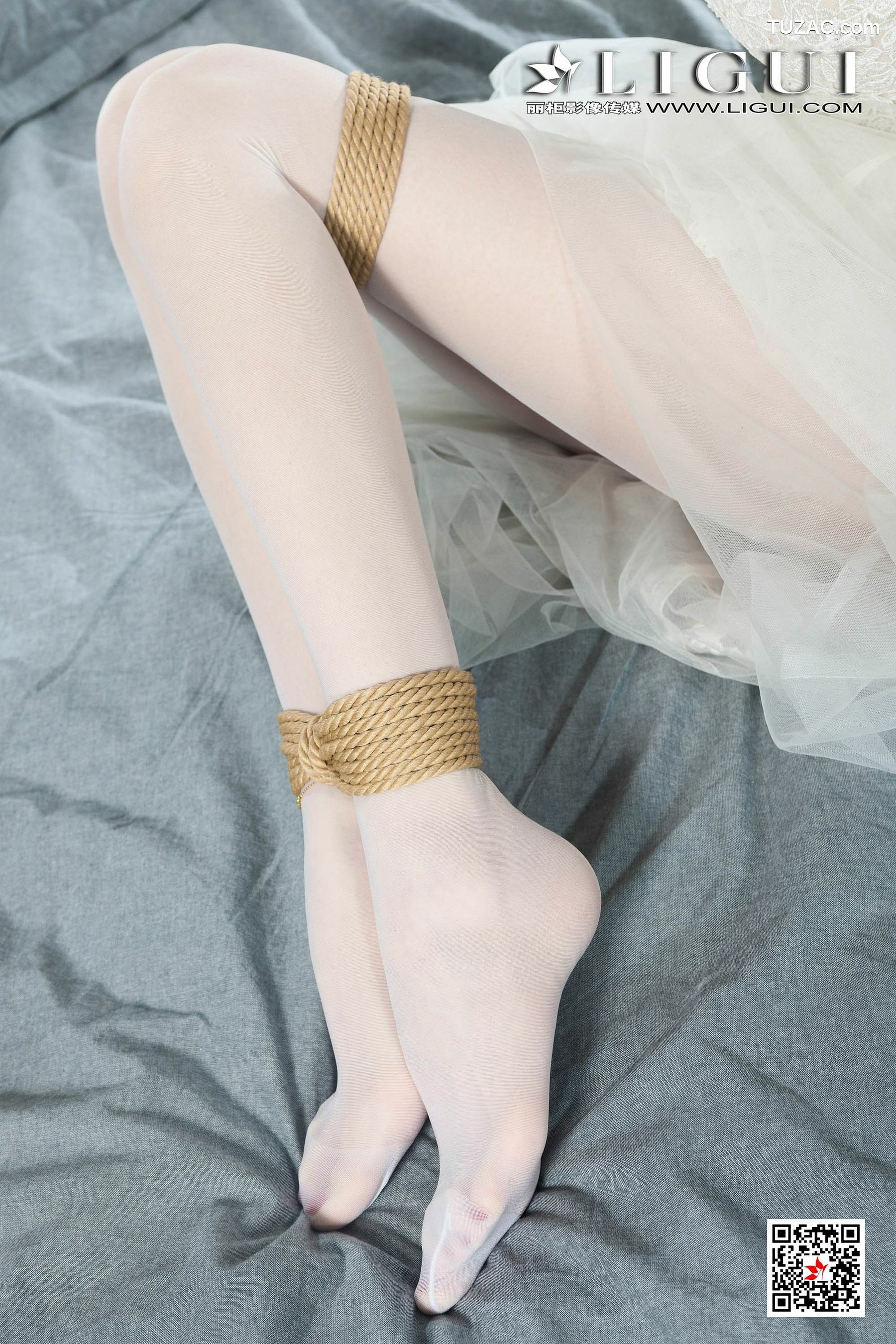 丽柜_腿模兔子《婚纱白丝捆绑绳艺》 写真集[94P]