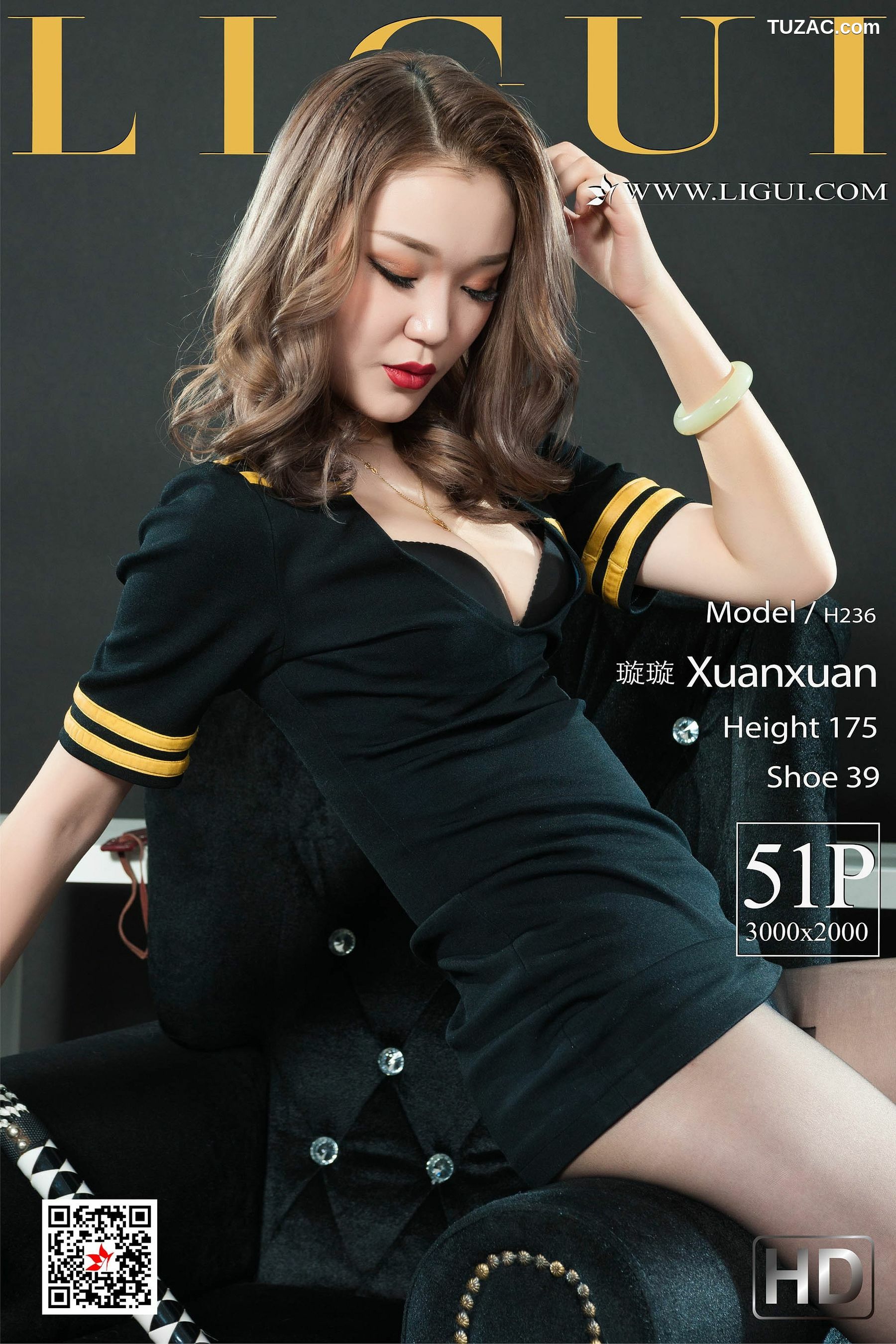 丽柜_腿模璇璇《黑丝空姐制服》 网络丽人 写真集[51P]