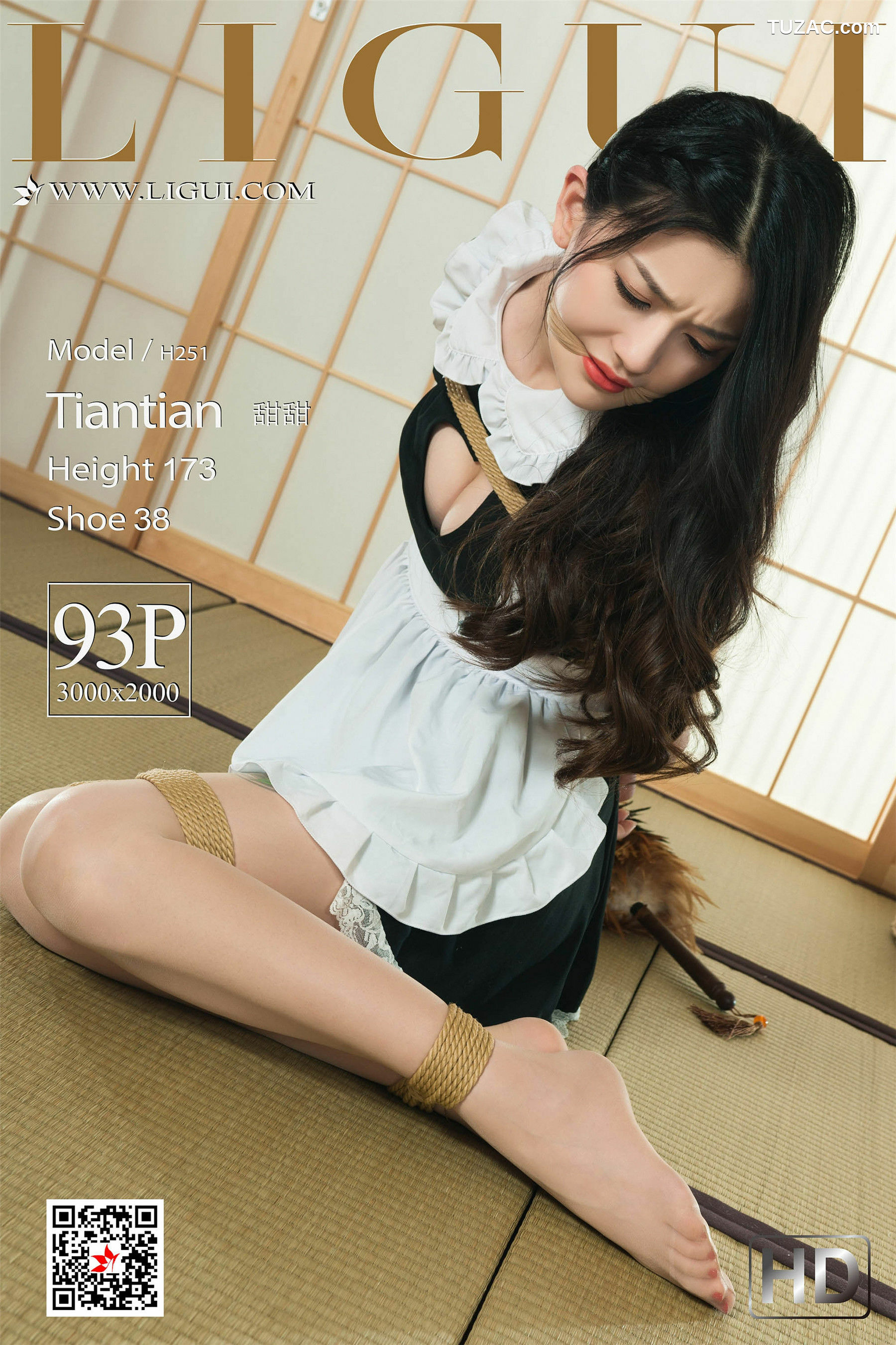 丽柜_腿模甜甜《女仆绳艺丝足》 写真集[94P]