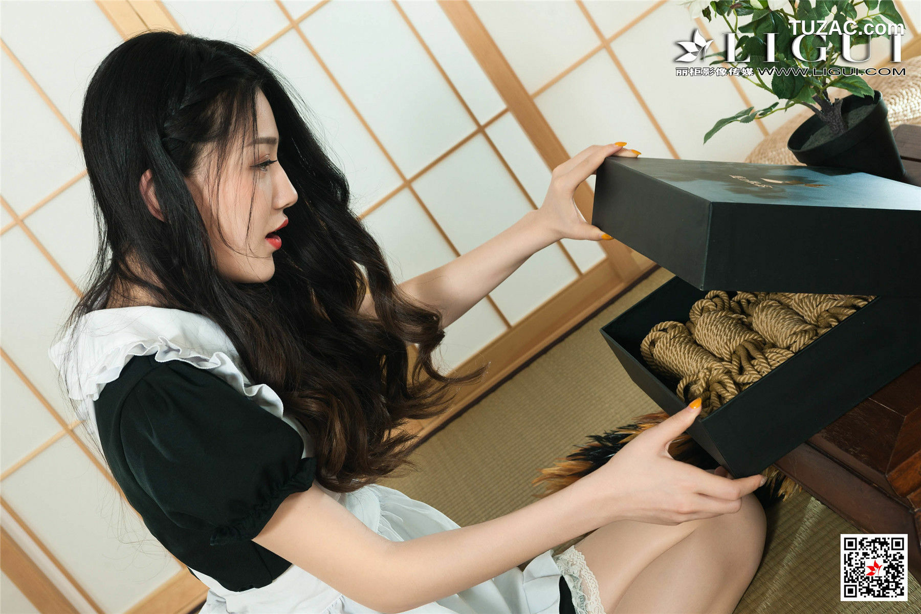 丽柜_腿模甜甜《女仆绳艺丝足》 写真集[94P]