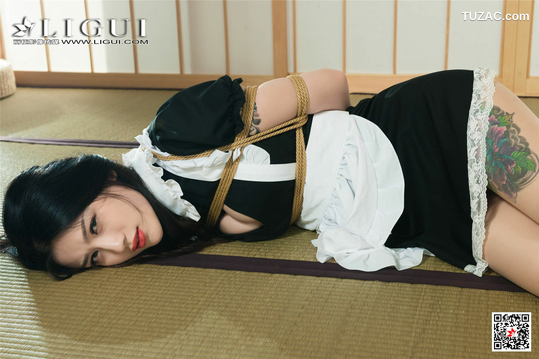 丽柜_腿模甜甜《女仆绳艺丝足》 写真集[94P]