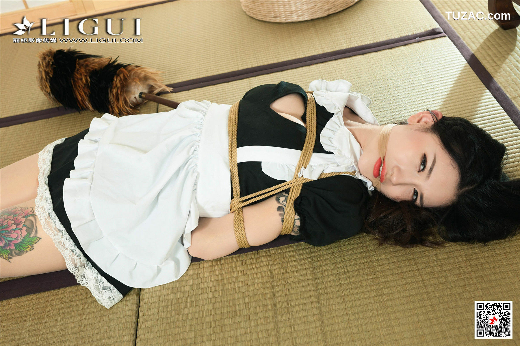 丽柜_腿模甜甜《女仆绳艺丝足》 写真集[94P]