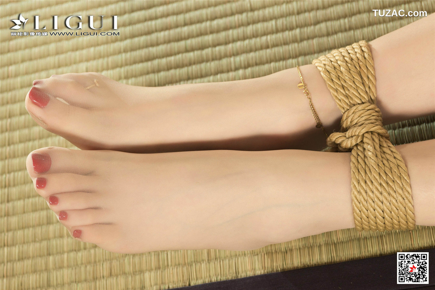丽柜_腿模甜甜《女仆绳艺丝足》 写真集[94P]