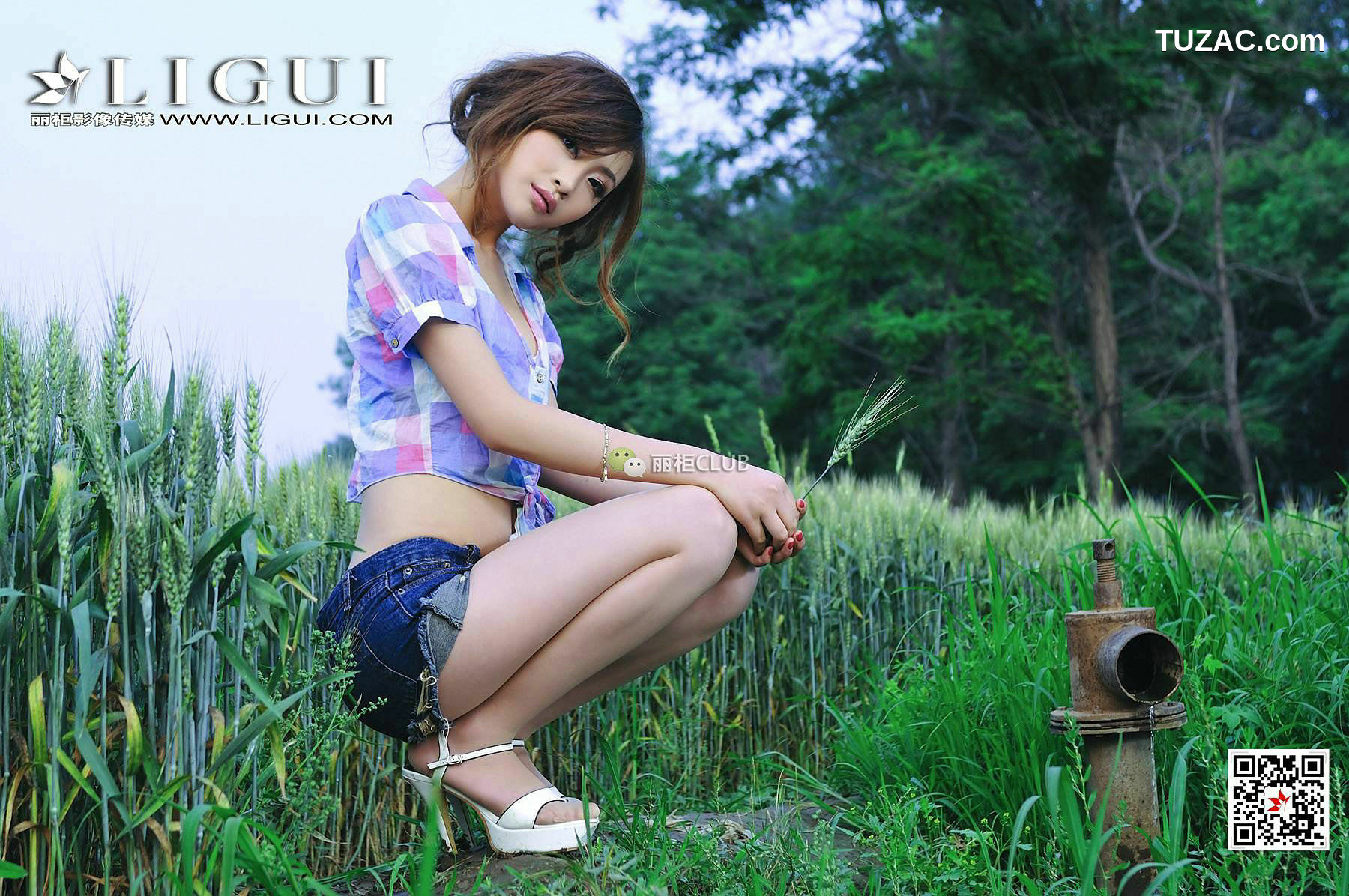 丽柜_腿模童蕾《麦田美腿》 写真集[52P]