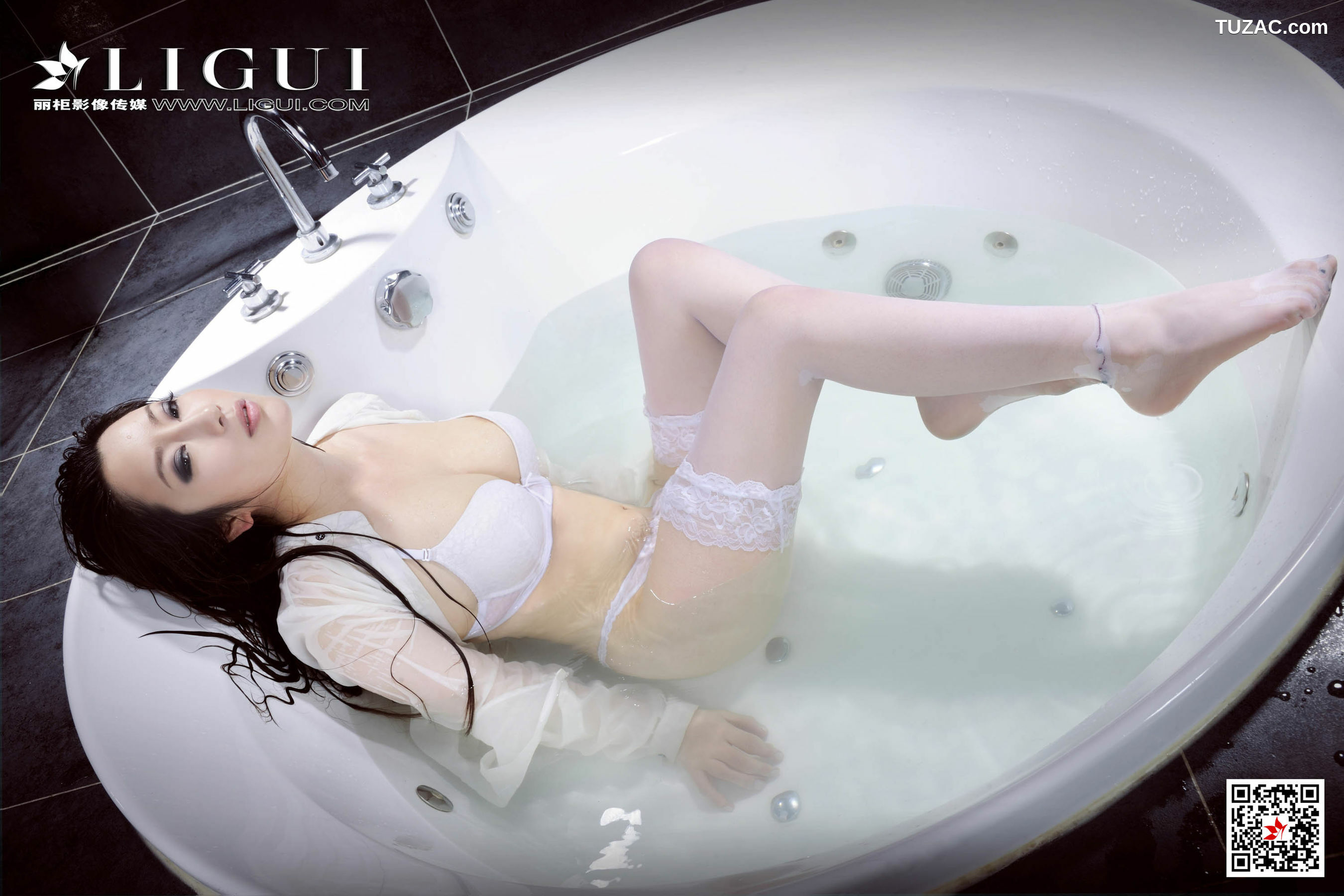 丽柜_袁晓《浴缸白丝湿身女郎》 写真集[78P]