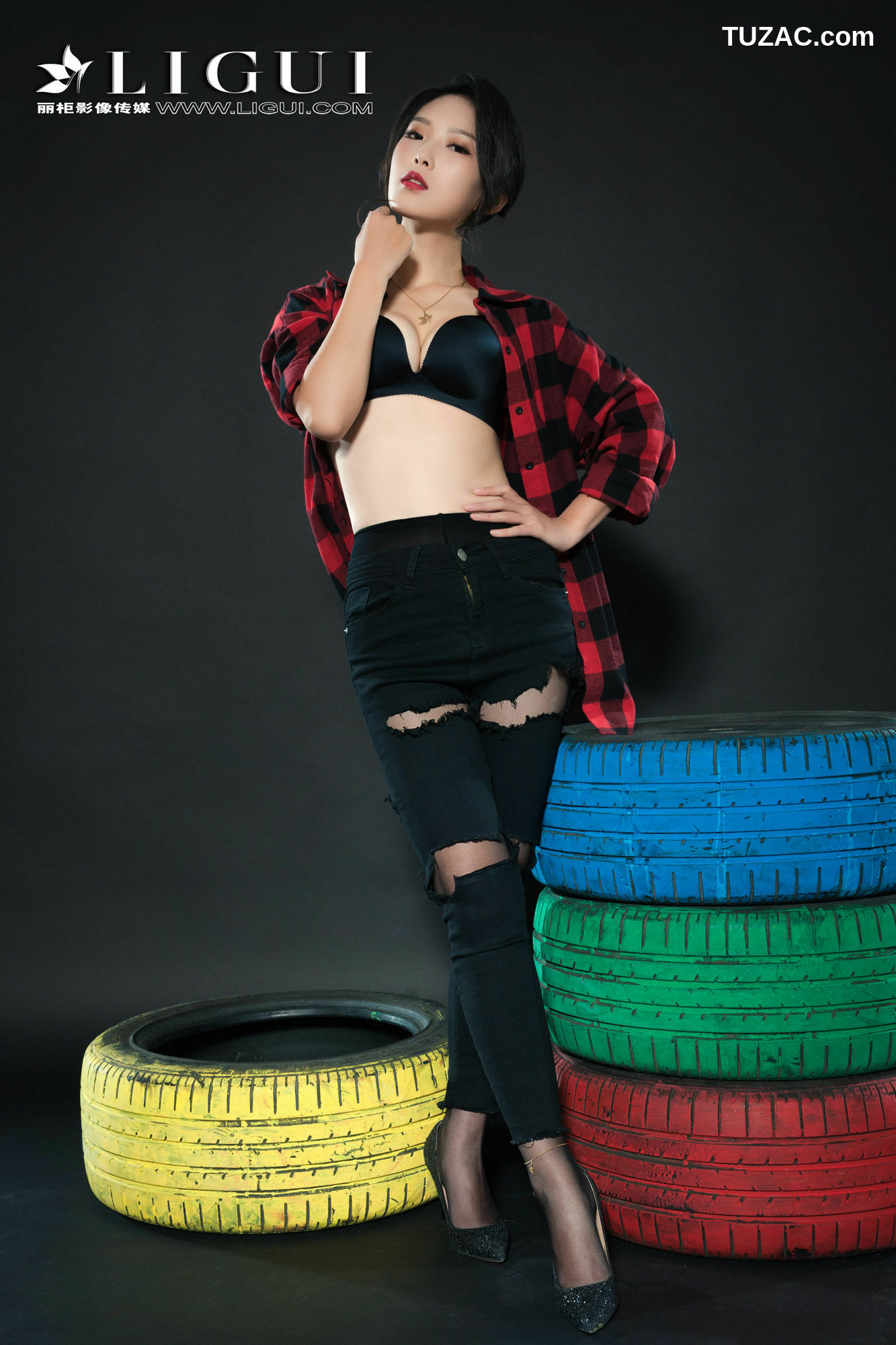 丽柜_赵维拉《牛仔黑丝女郎》 网络丽人 写真集[64P]