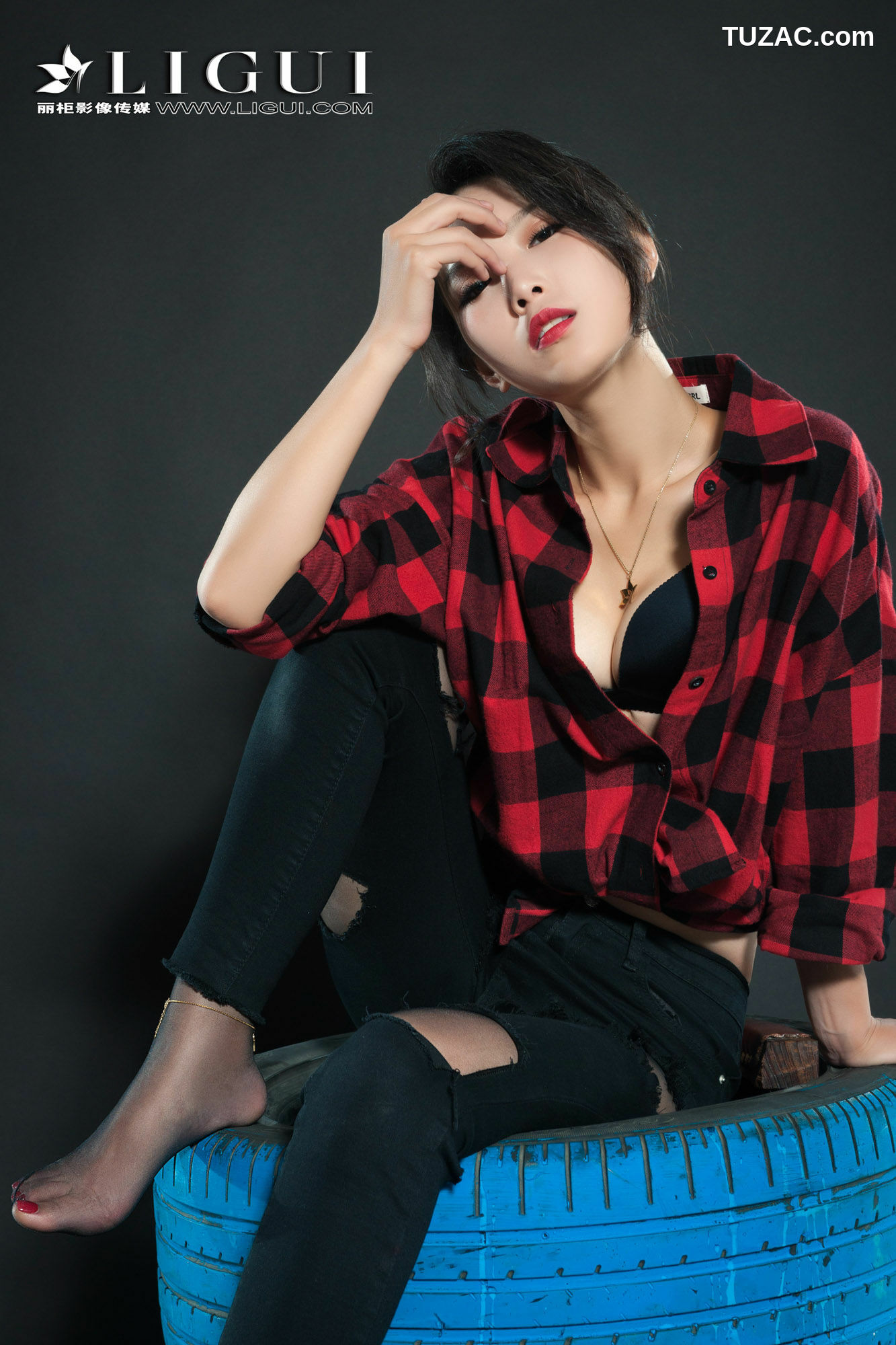 丽柜_赵维拉《牛仔黑丝女郎》 网络丽人 写真集[64P]