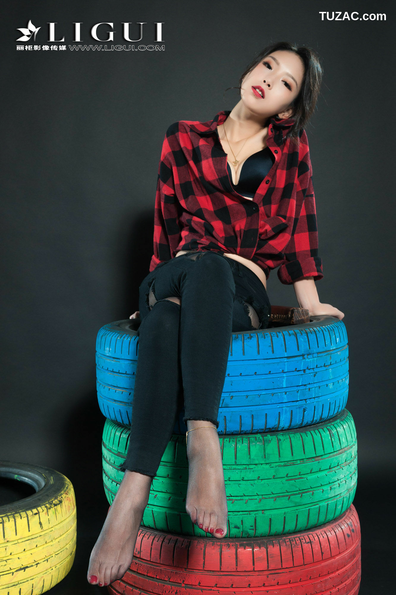 丽柜_赵维拉《牛仔黑丝女郎》 网络丽人 写真集[64P]
