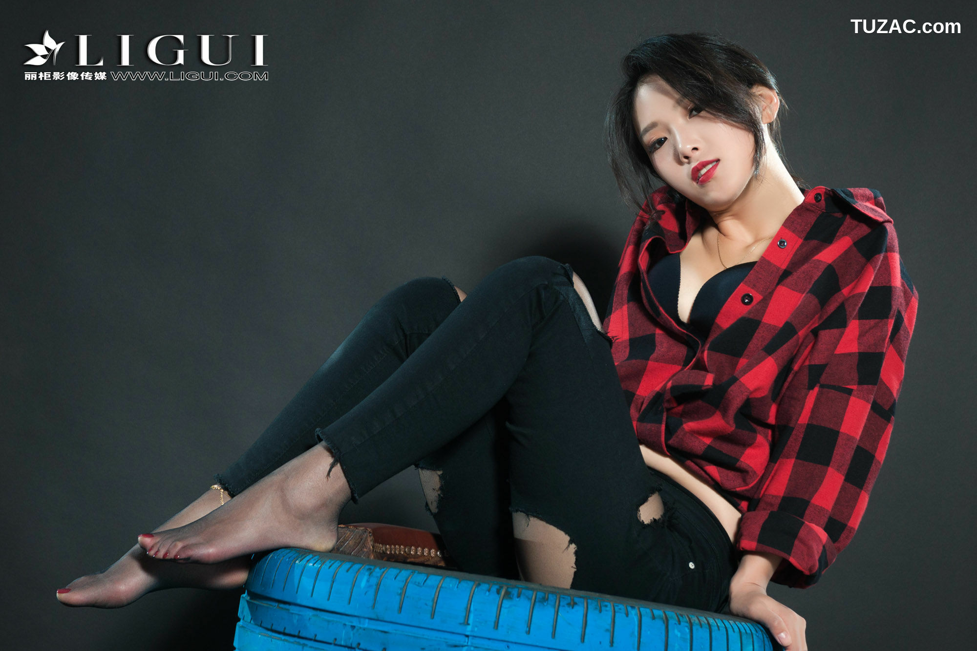 丽柜_赵维拉《牛仔黑丝女郎》 网络丽人 写真集[64P]