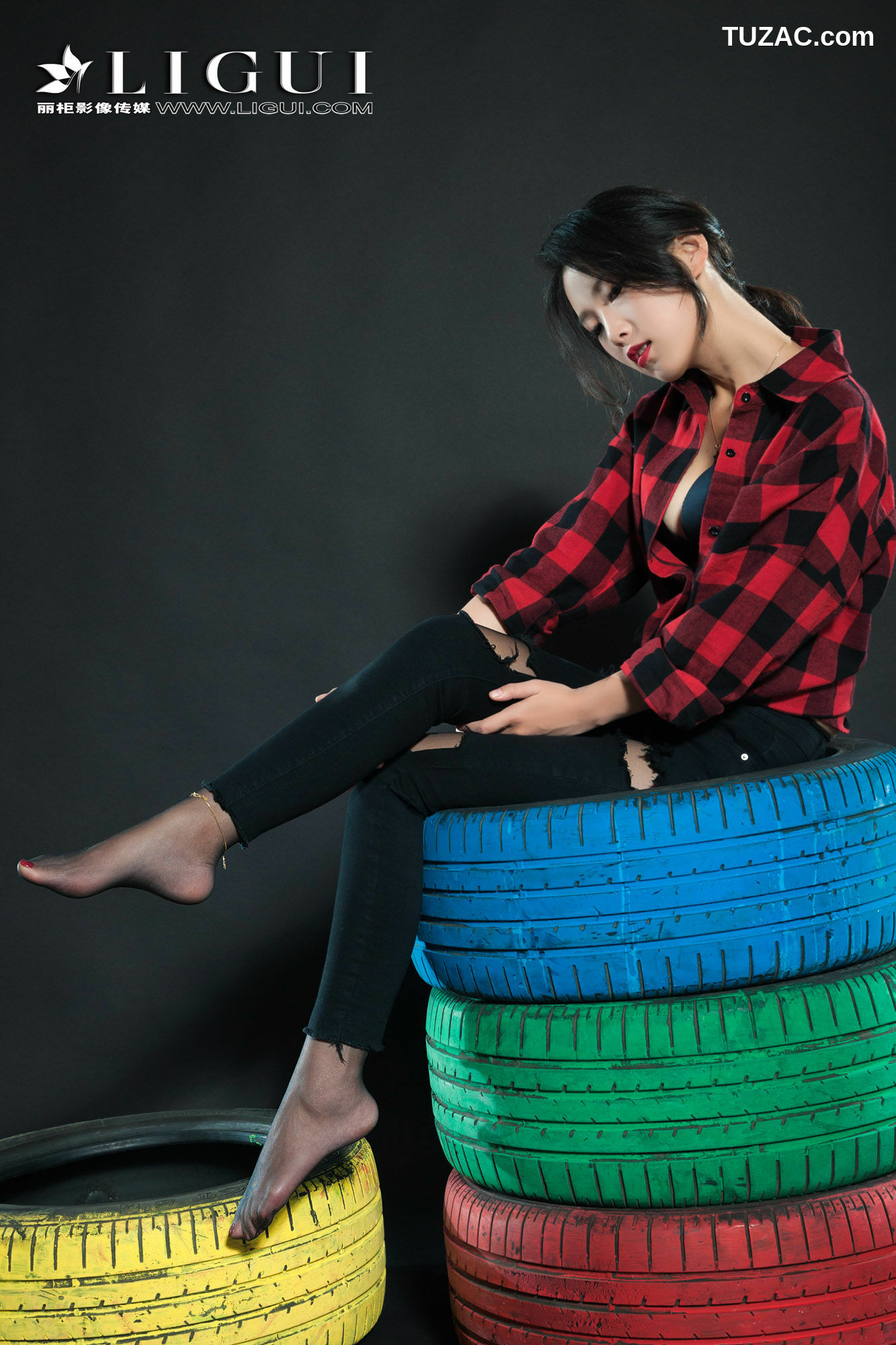丽柜_赵维拉《牛仔黑丝女郎》 网络丽人 写真集[64P]