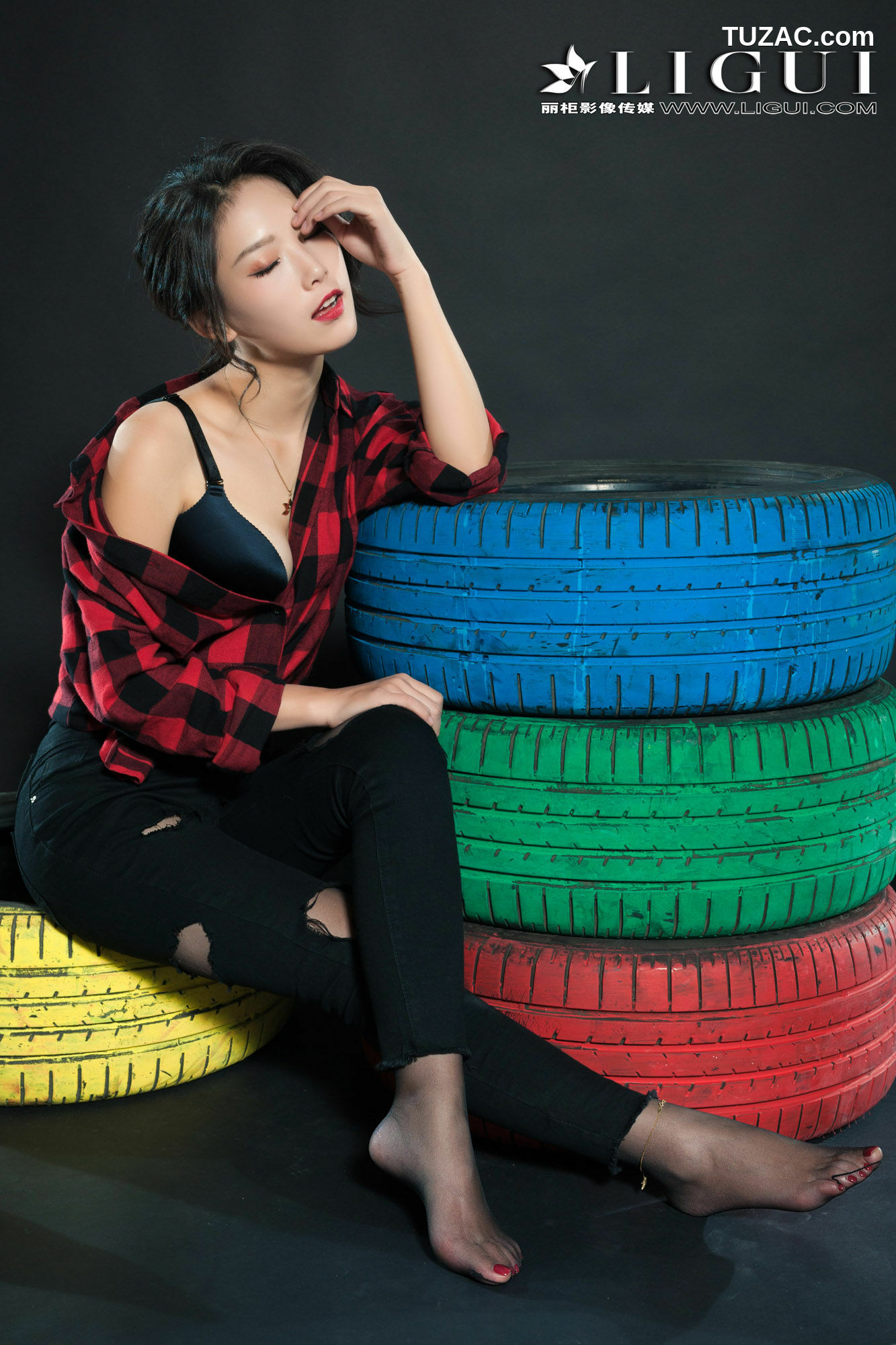 丽柜_赵维拉《牛仔黑丝女郎》 网络丽人 写真集[64P]