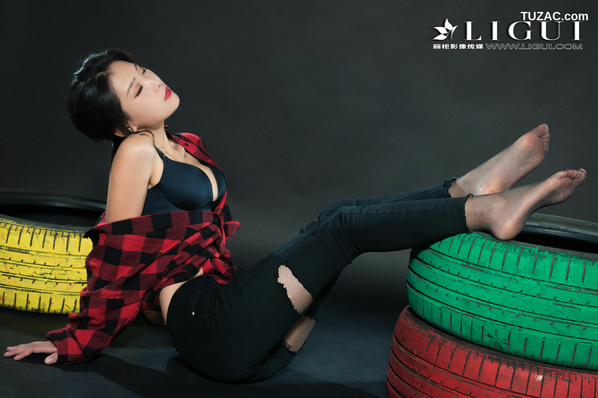 丽柜_赵维拉《牛仔黑丝女郎》 网络丽人 写真集[64P]