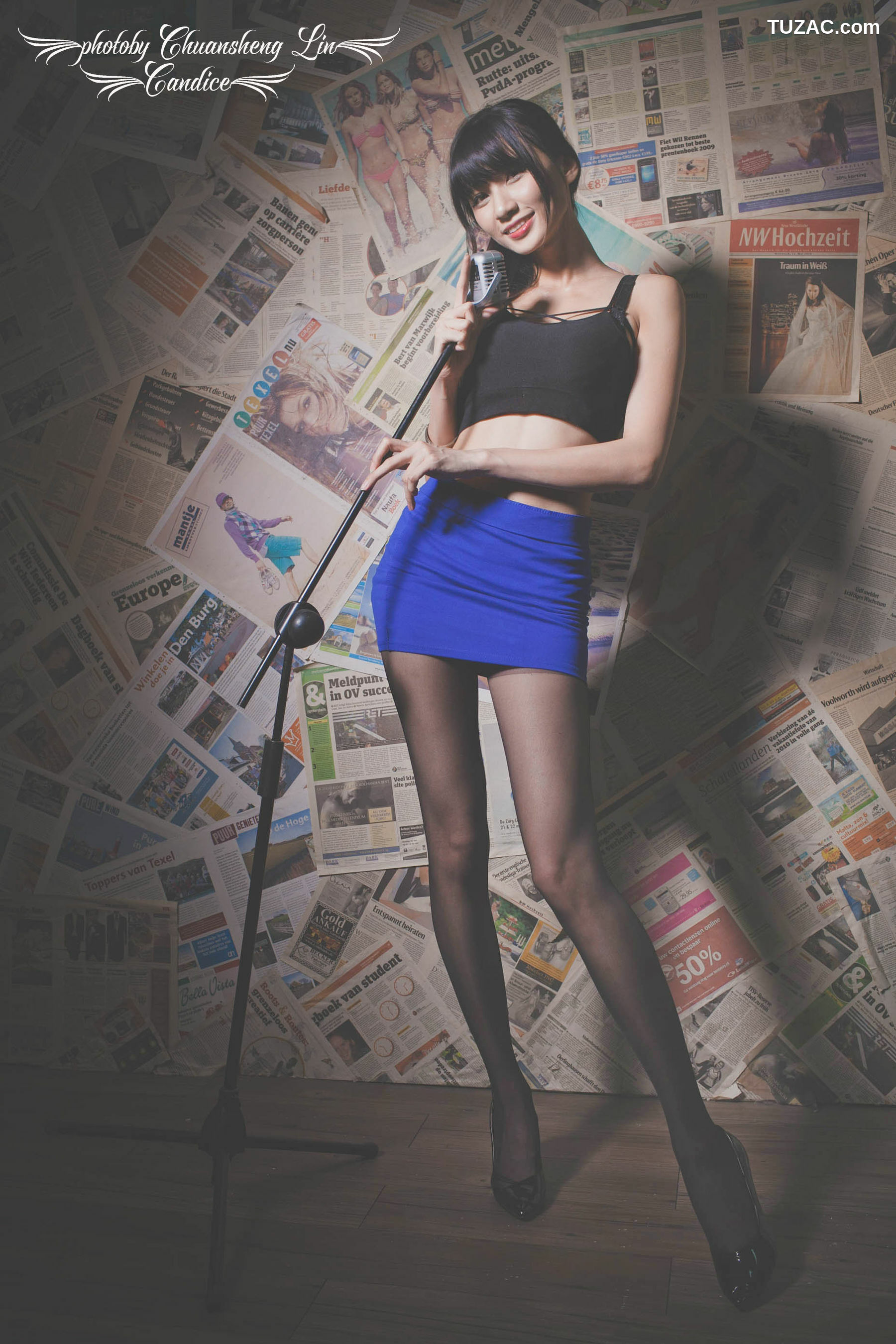 台湾正妹_ 蔡译心 - 棚拍黑丝制服美腿 写真集[98P]