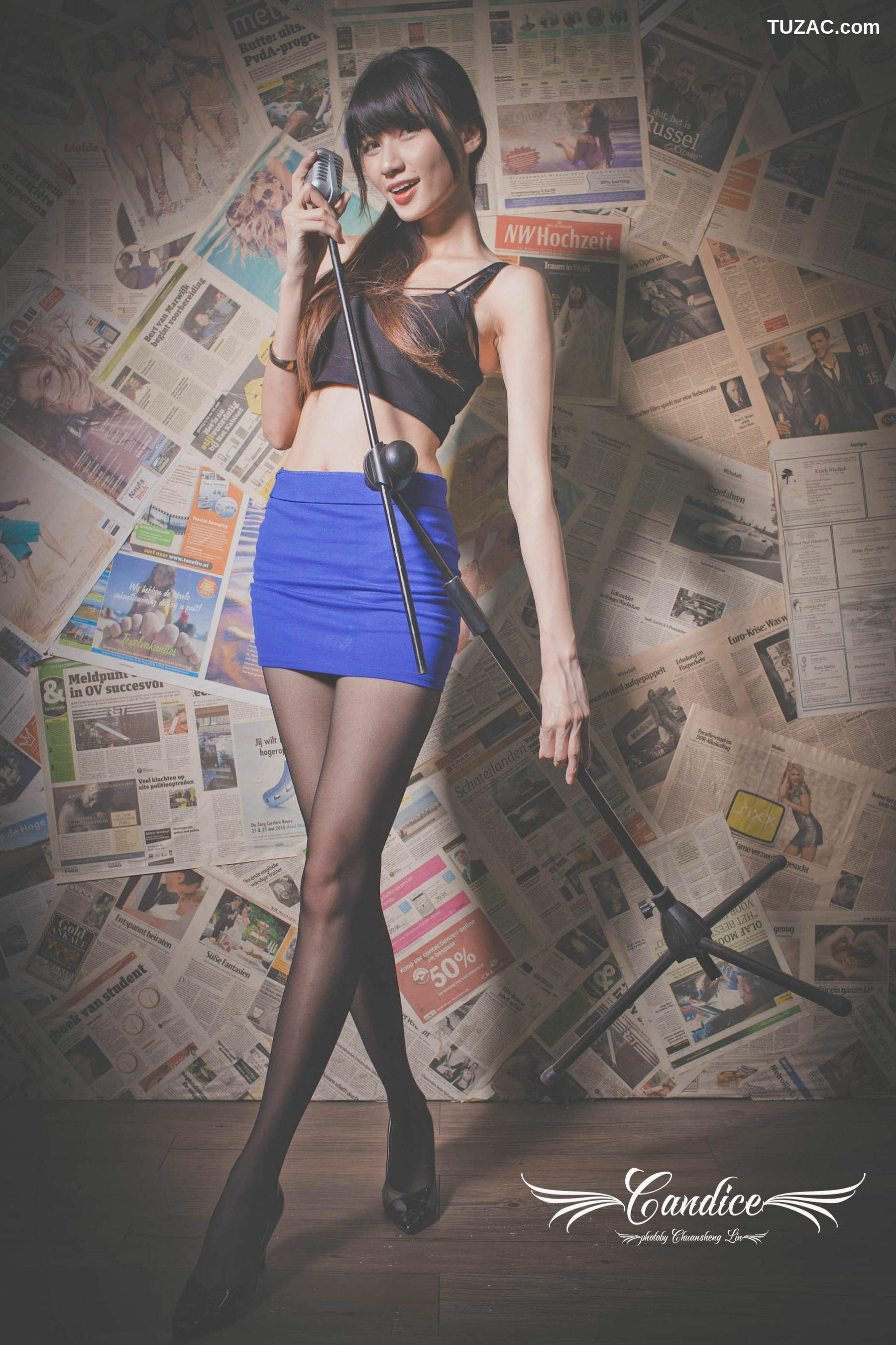 台湾正妹_ 蔡译心 - 棚拍黑丝制服美腿 写真集[98P]