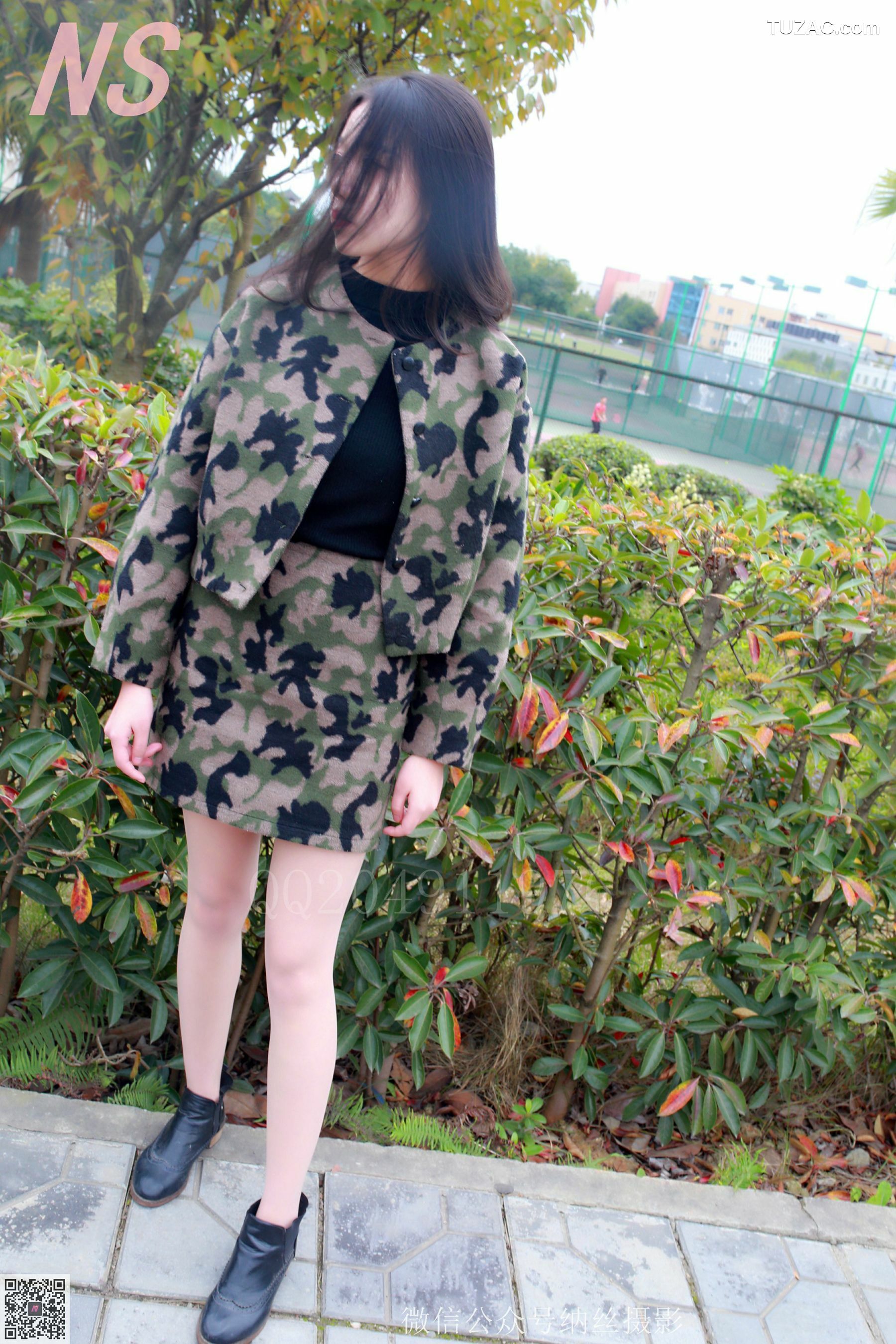 纳丝摄影_微微《迷彩少女户外肉丝》 NO.095 写真集[89P]