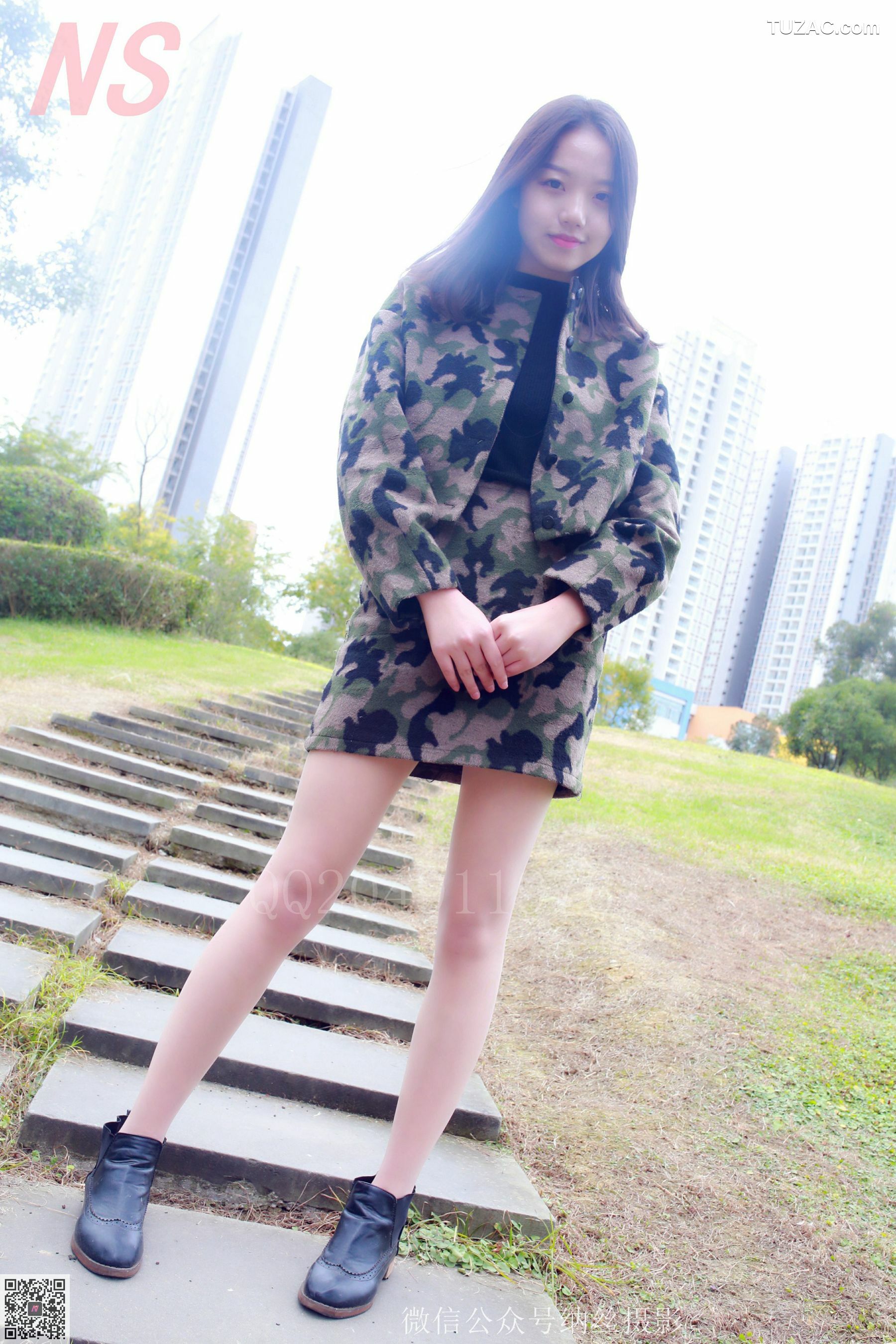 纳丝摄影_微微《迷彩少女户外肉丝》 NO.095 写真集[89P]