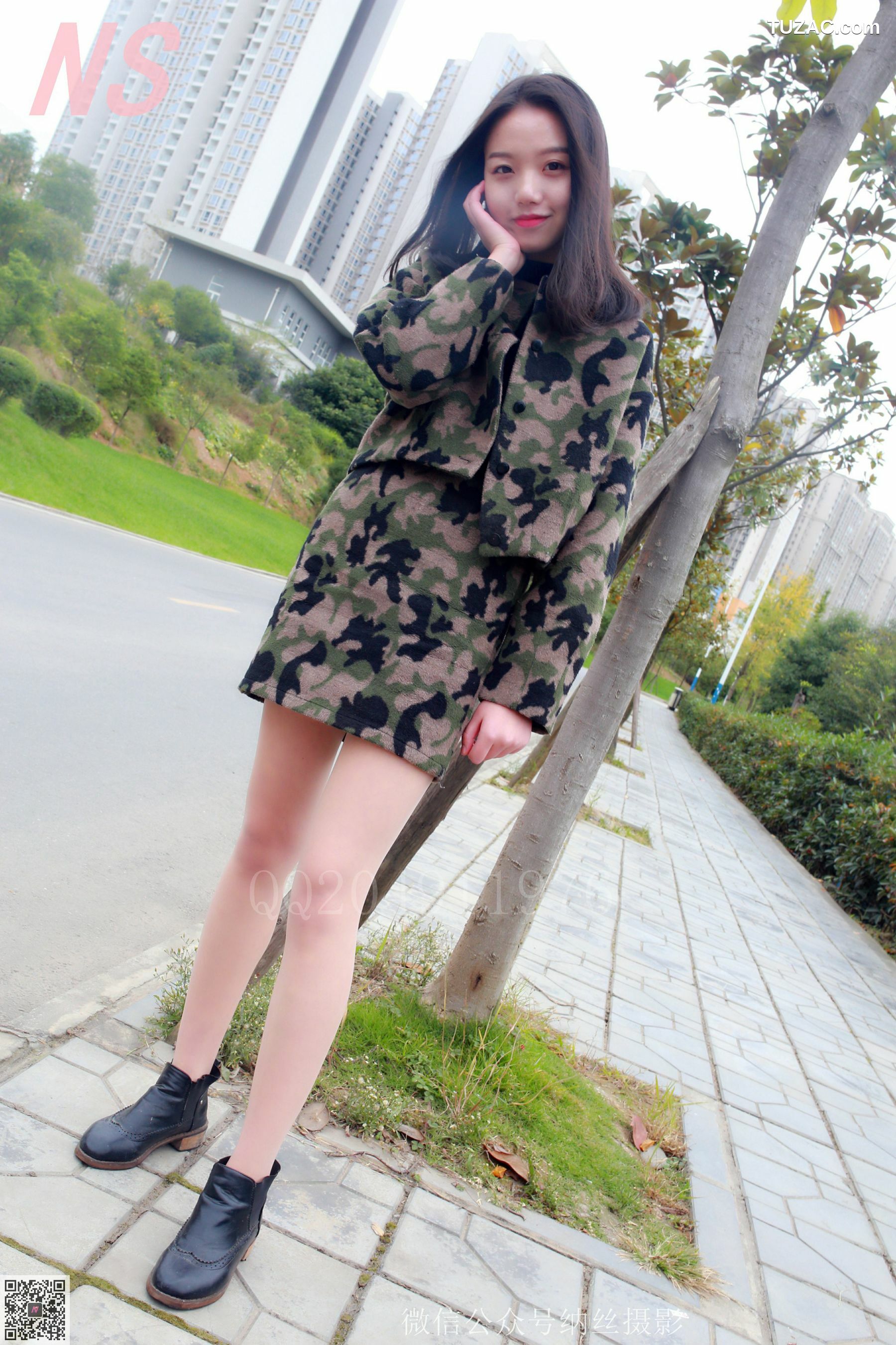 纳丝摄影_微微《迷彩少女户外肉丝》 NO.095 写真集[89P]