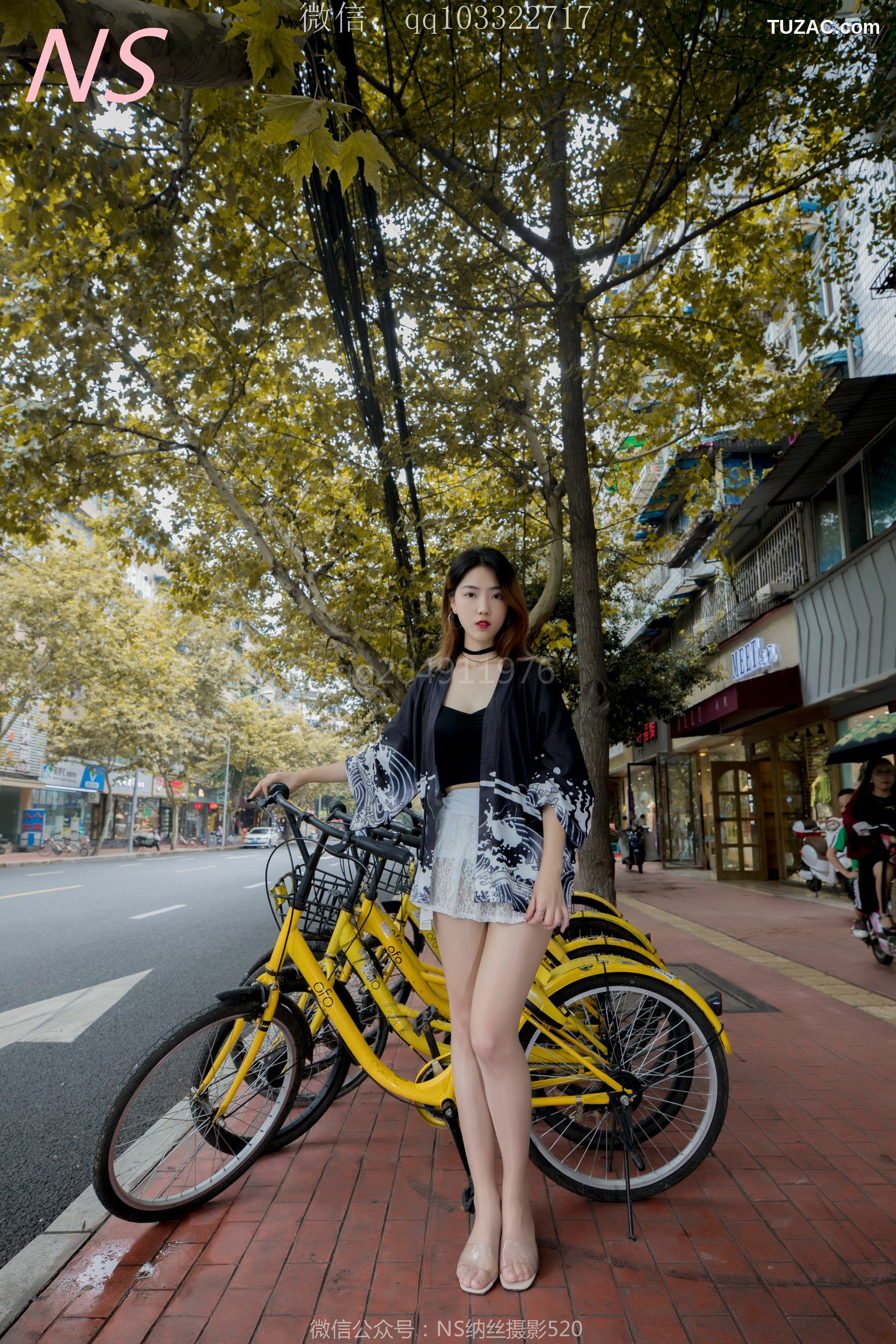 纳丝摄影_曼雯《肉色丝袜美腿三轮车之行》 写真集[82P]