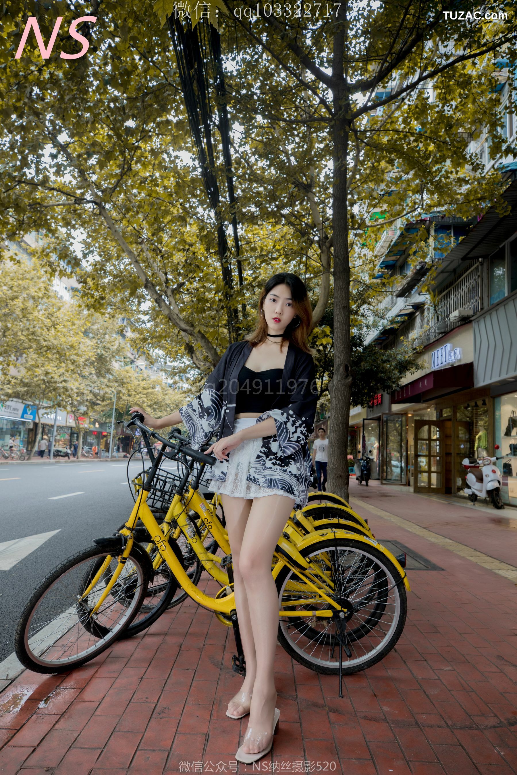 纳丝摄影_曼雯《肉色丝袜美腿三轮车之行》 写真集[82P]