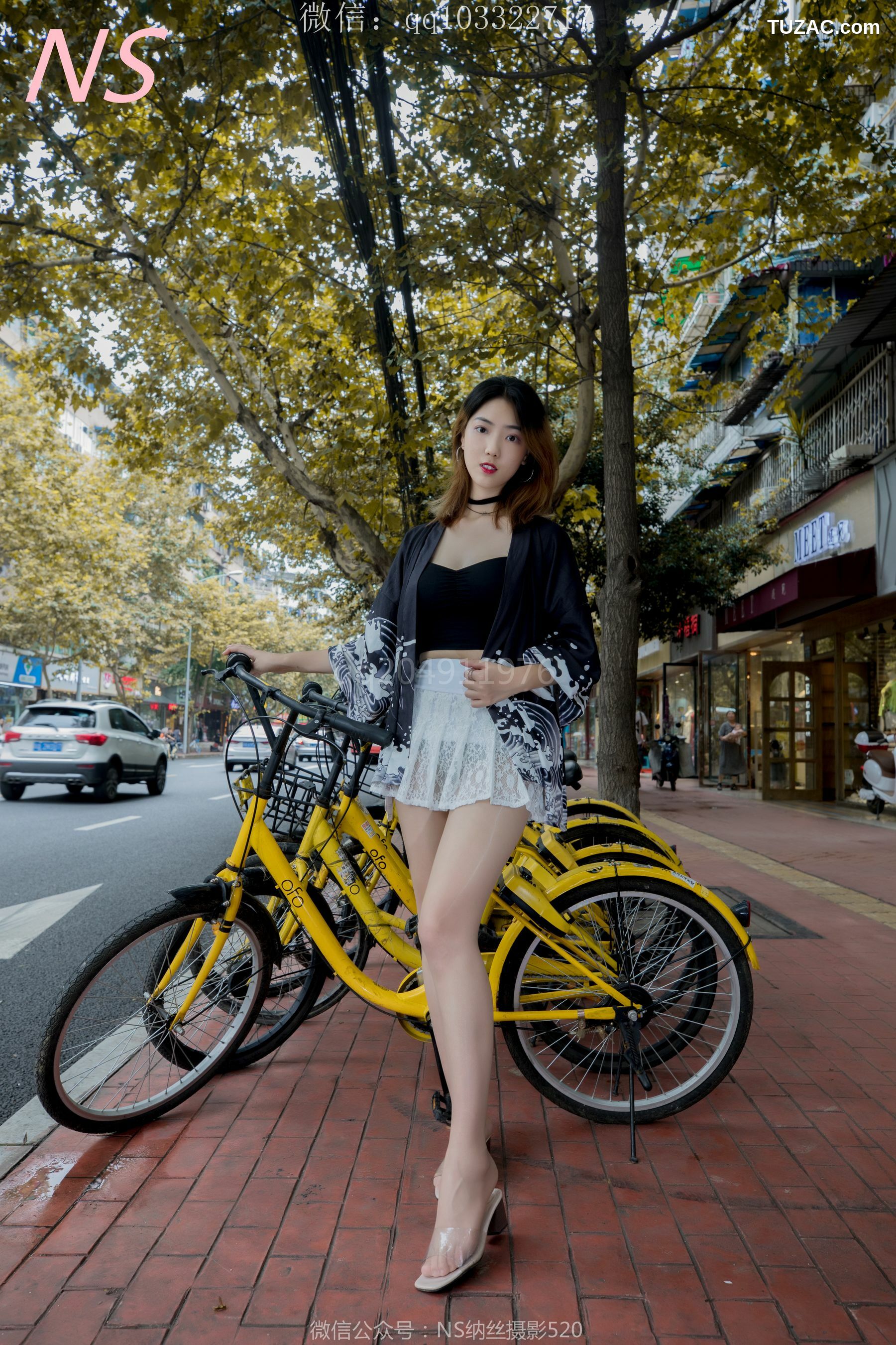 纳丝摄影_曼雯《肉色丝袜美腿三轮车之行》 写真集[82P]