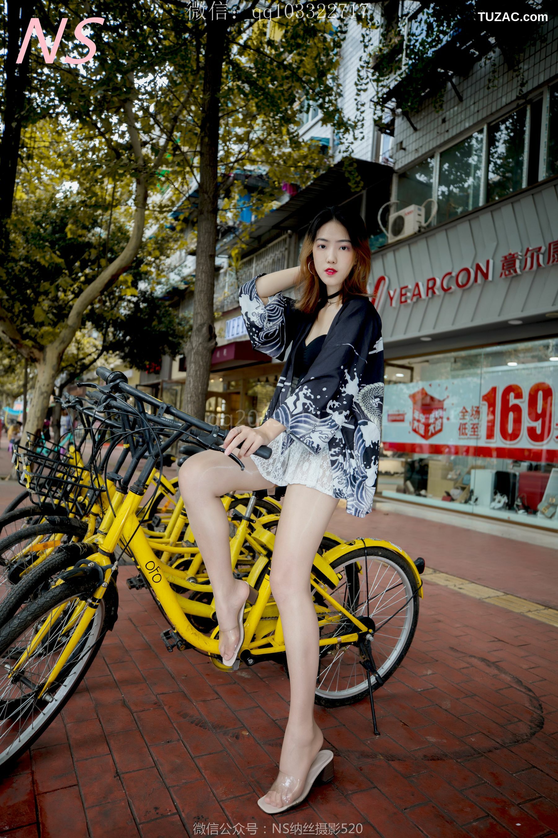 纳丝摄影_曼雯《肉色丝袜美腿三轮车之行》 写真集[82P]