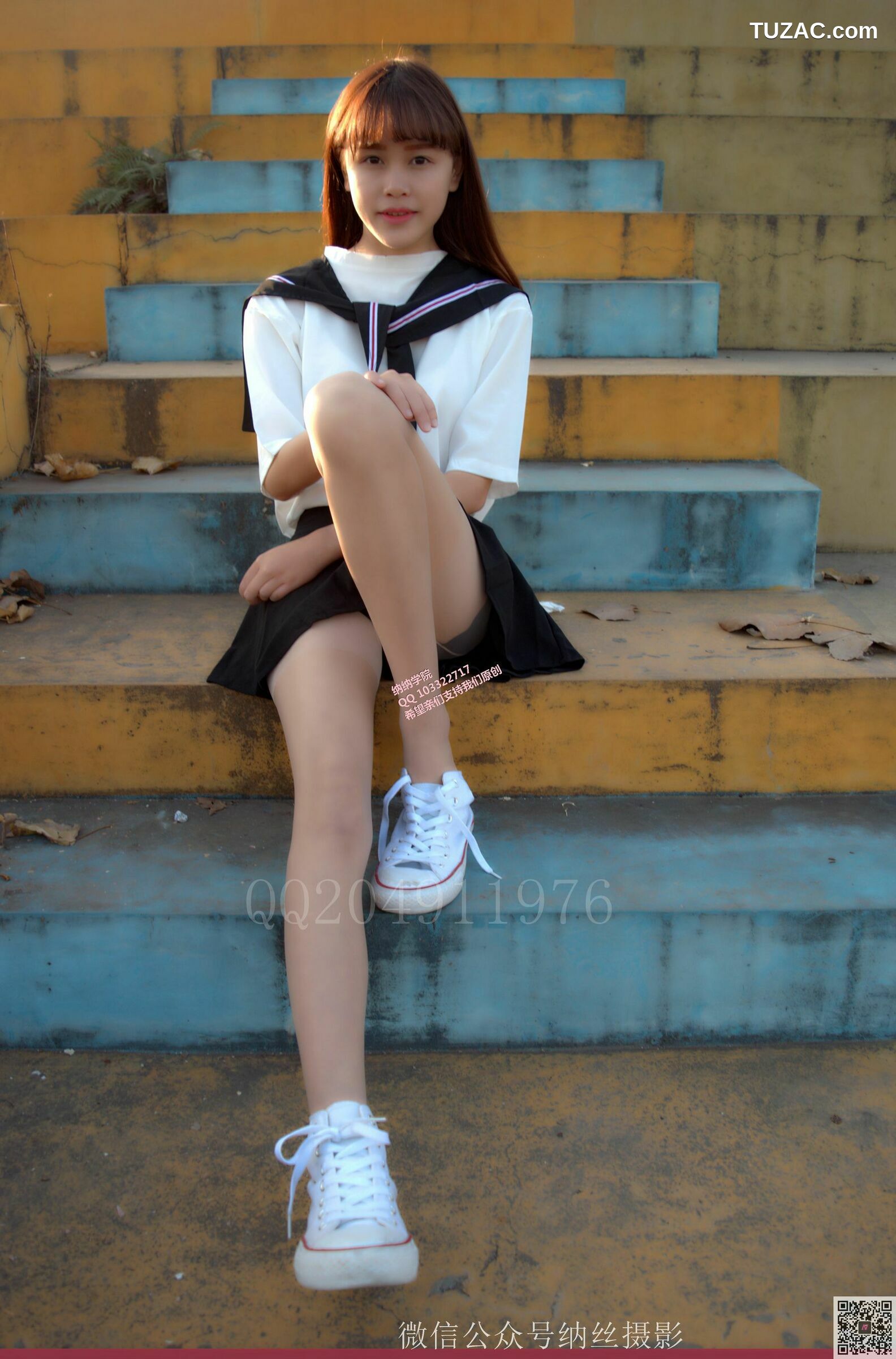 纳丝摄影_霜儿《JK户外肉丝美腿》 NO.013 写真集[41P]