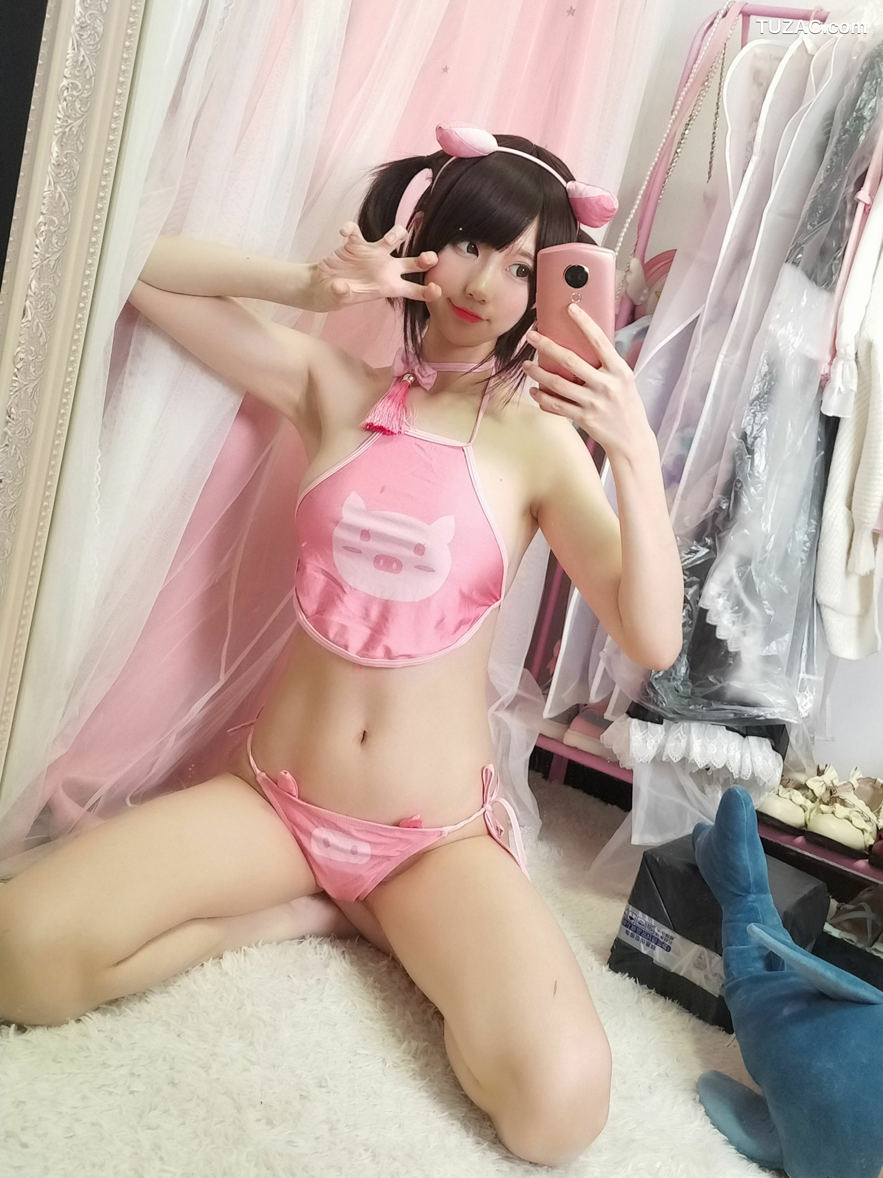 网络美女_ NAGISA魔物喵 - Pink pig[15P]