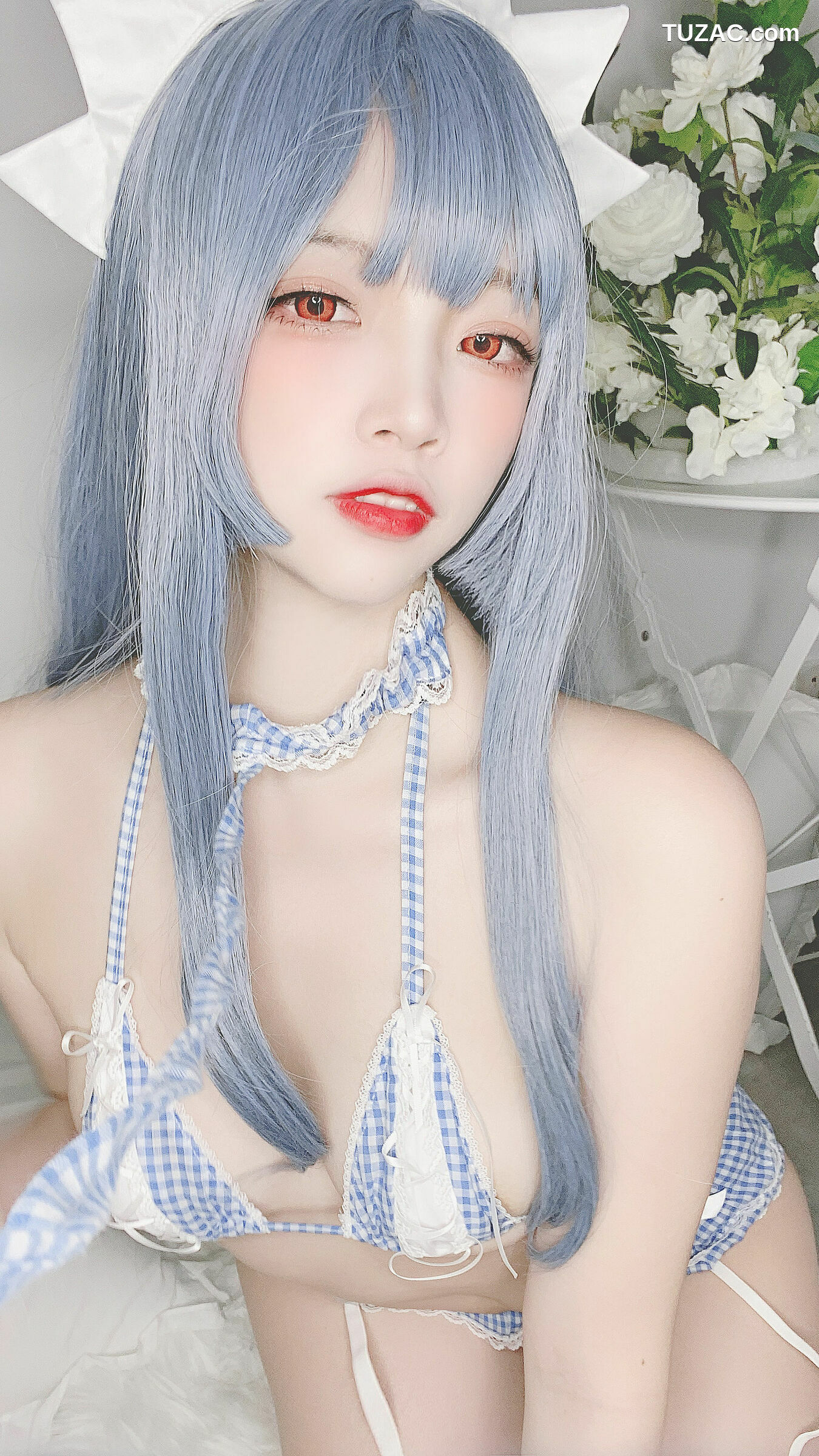 网络美女_ 二佐Nisa - 蓝格比基尼女仆 写真套图[40P]