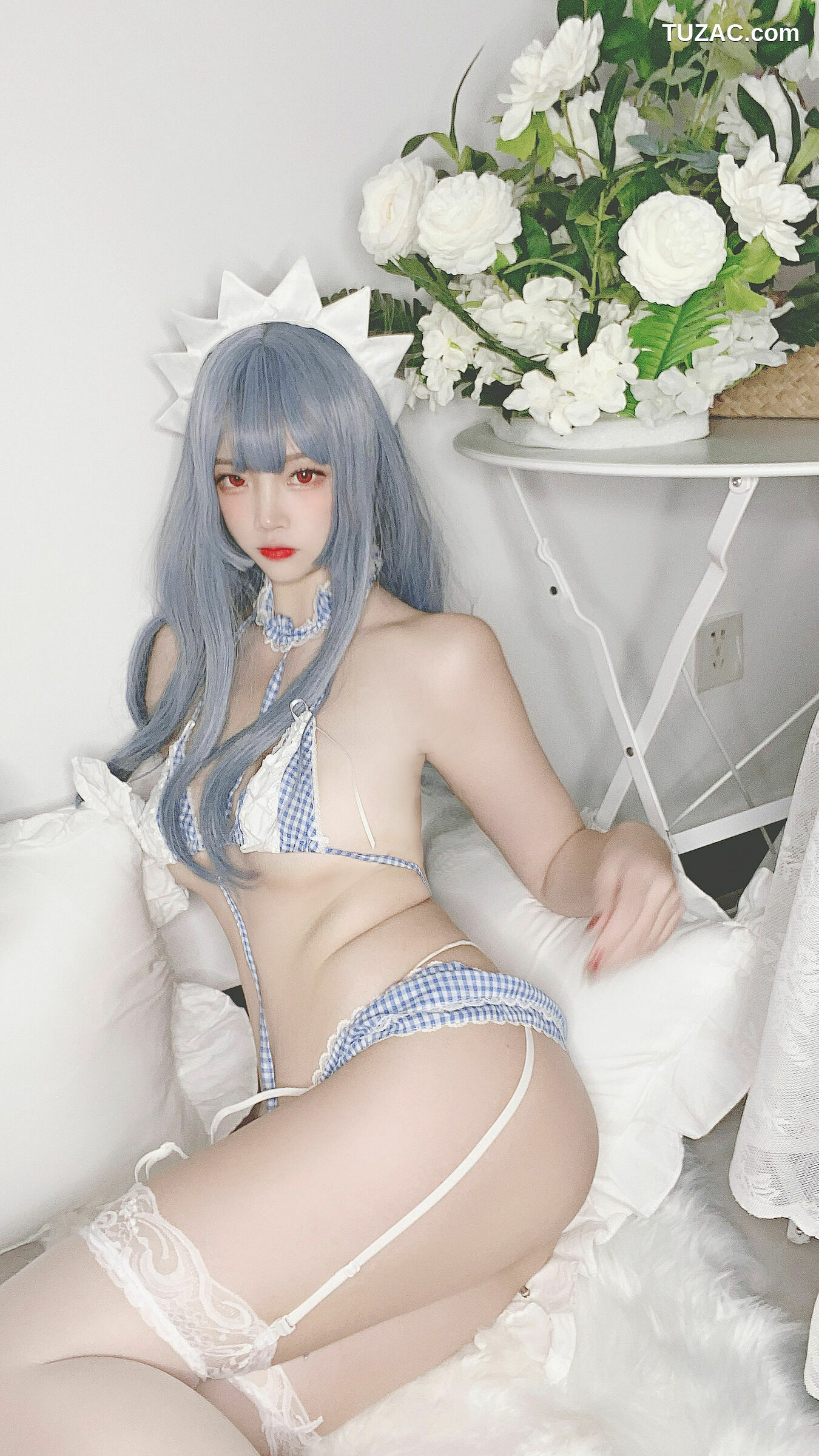 网络美女_ 二佐Nisa - 蓝格比基尼女仆 写真套图[40P]