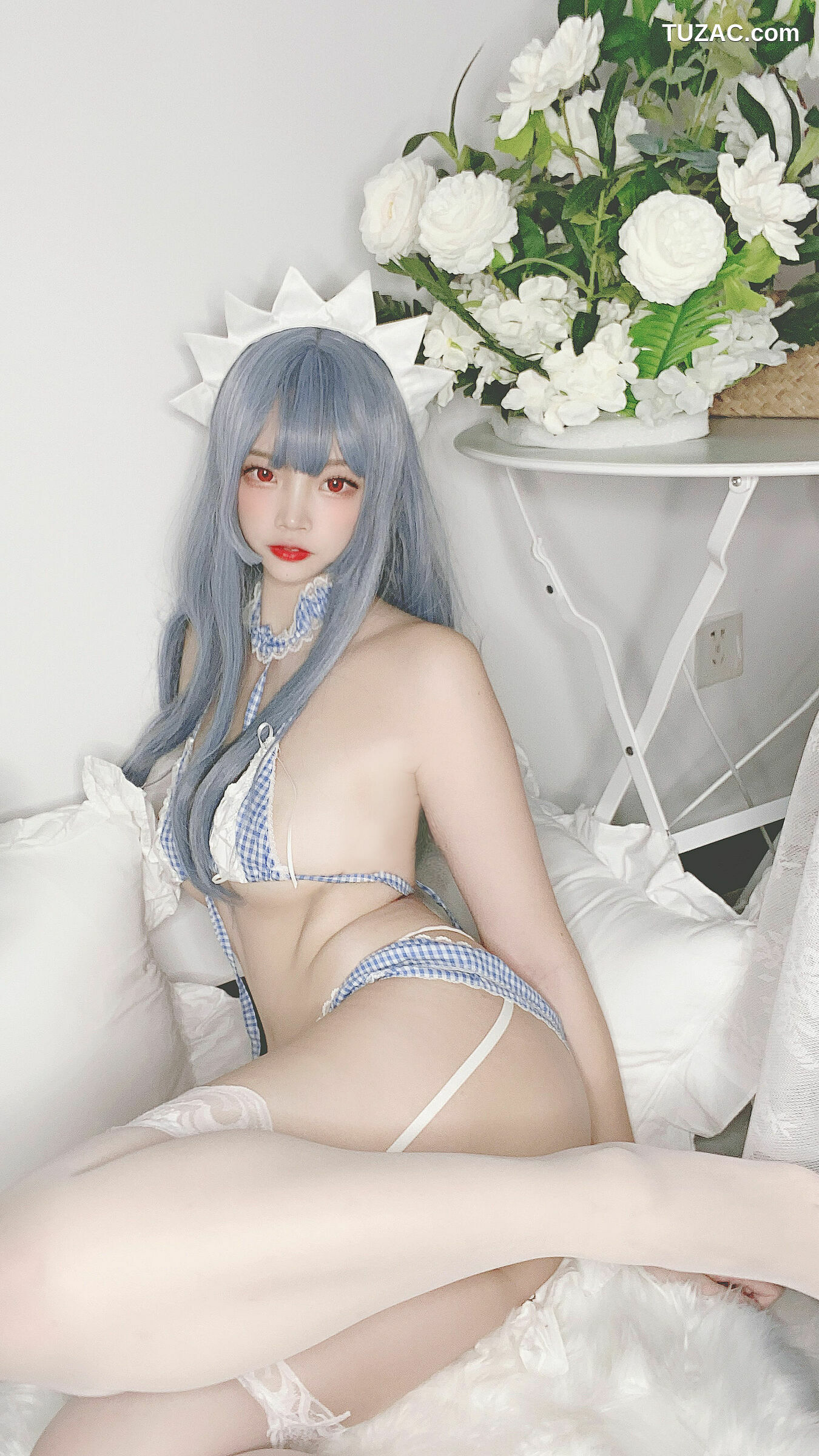 网络美女_ 二佐Nisa - 蓝格比基尼女仆 写真套图[40P]