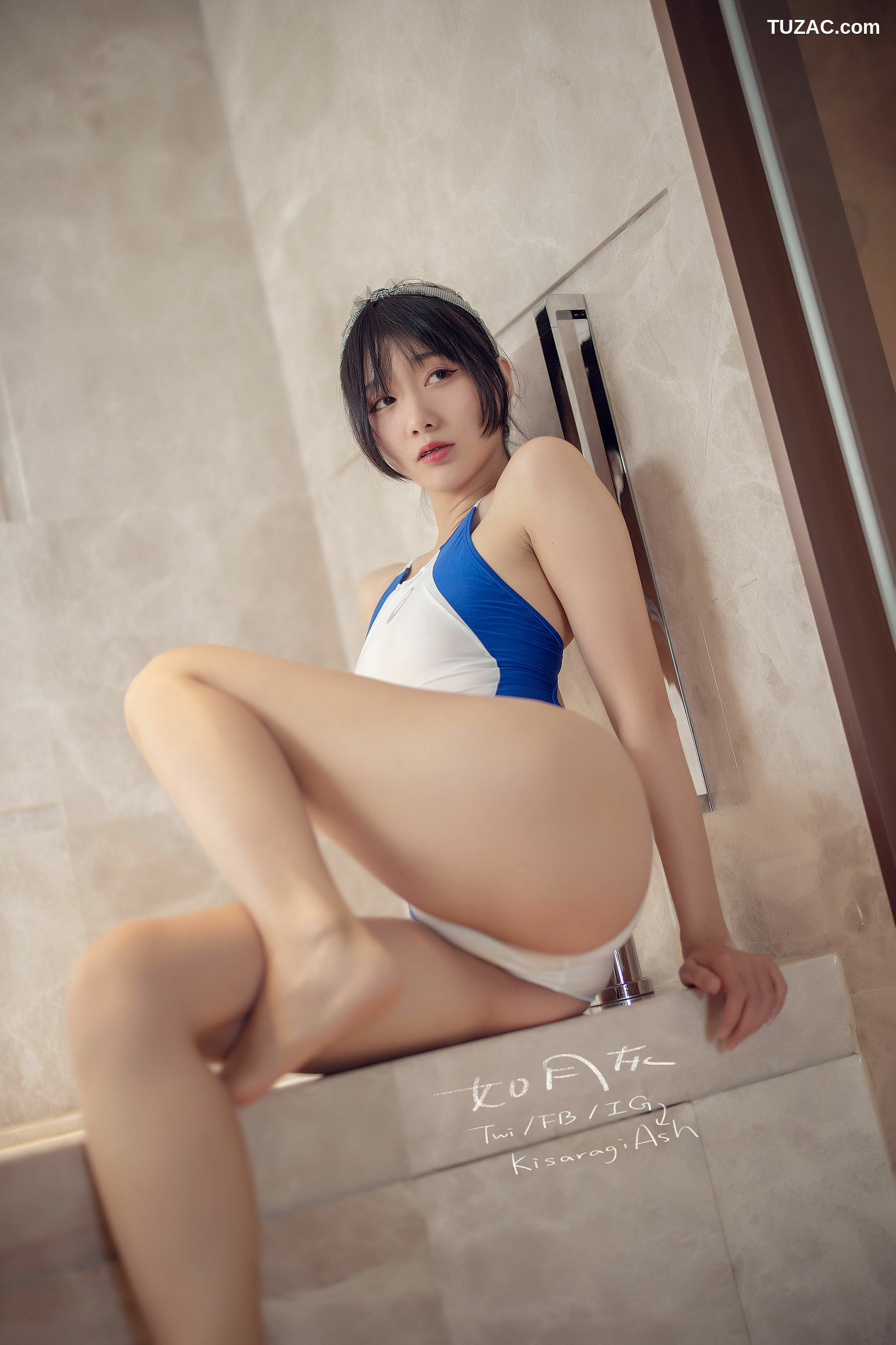 网络美女_ 如月灰 《蓝白竞泳》 写真集[40P]