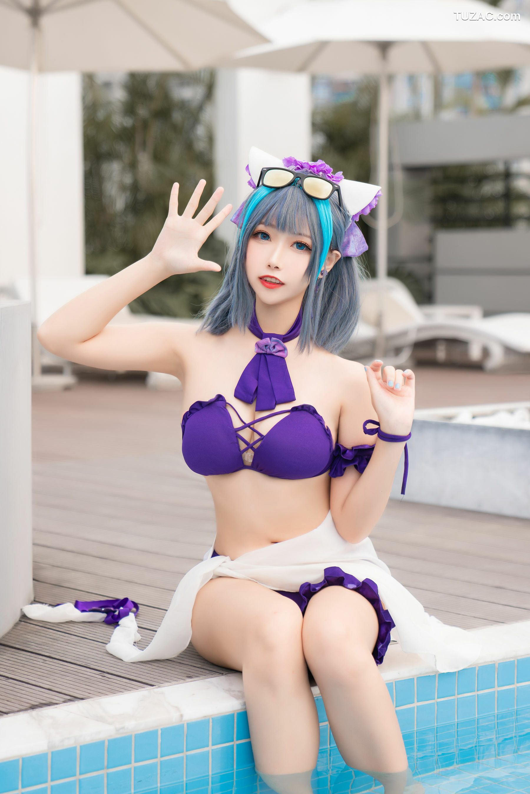 网络美女_ 微博妹子Momoko葵葵 - 柴郡水着[40P]