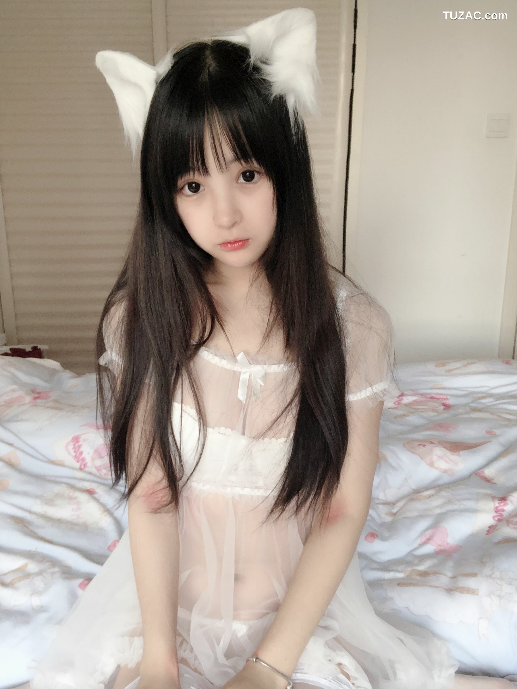 网络美女_ 桜井宁宁 - 小白猫 蕾丝内衣 写真套图[31P]