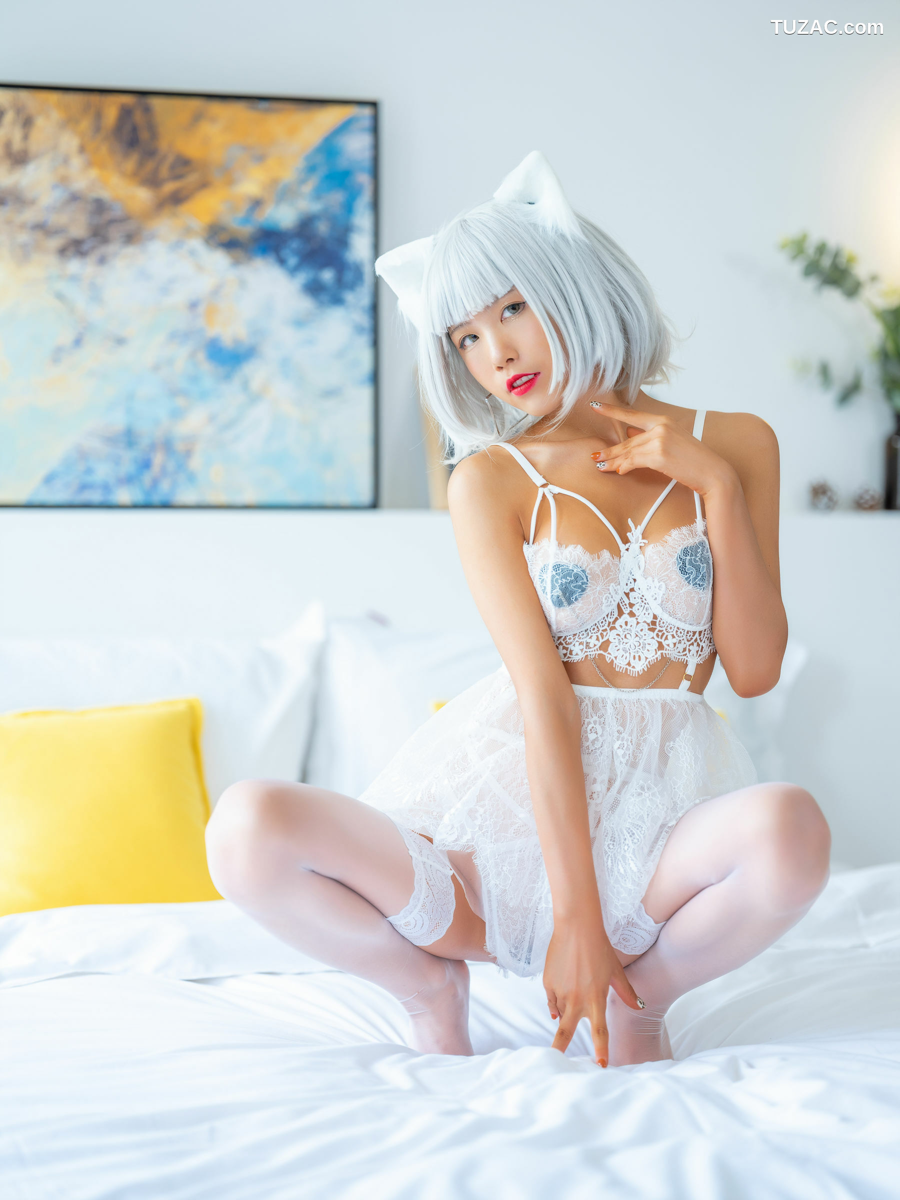 网络美女_ 水淼aqua 《白猫》 写真集[52P]