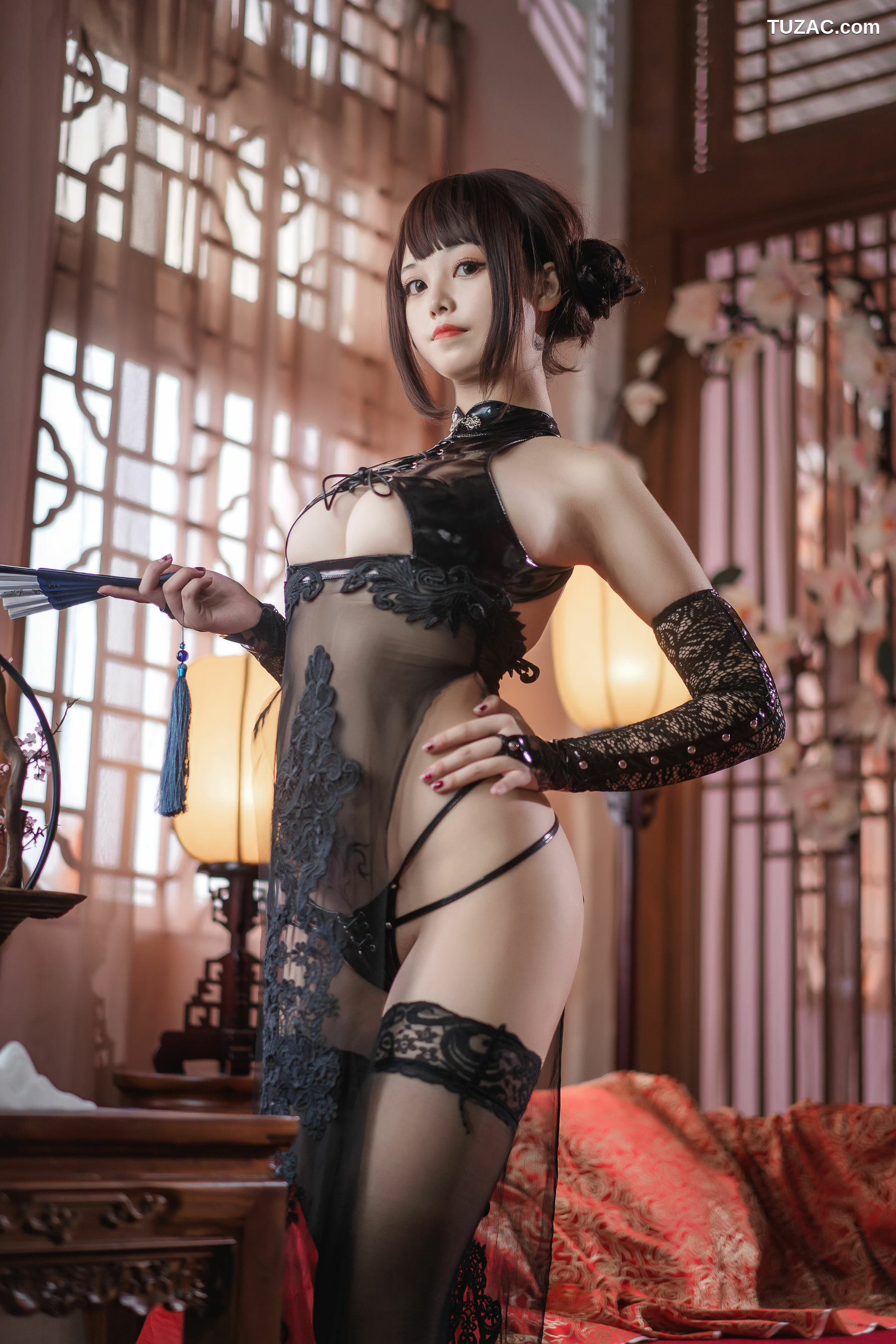 网络美女_ 蜜汁猫裘 - 绝代风华 旗袍 写真套图[50P]