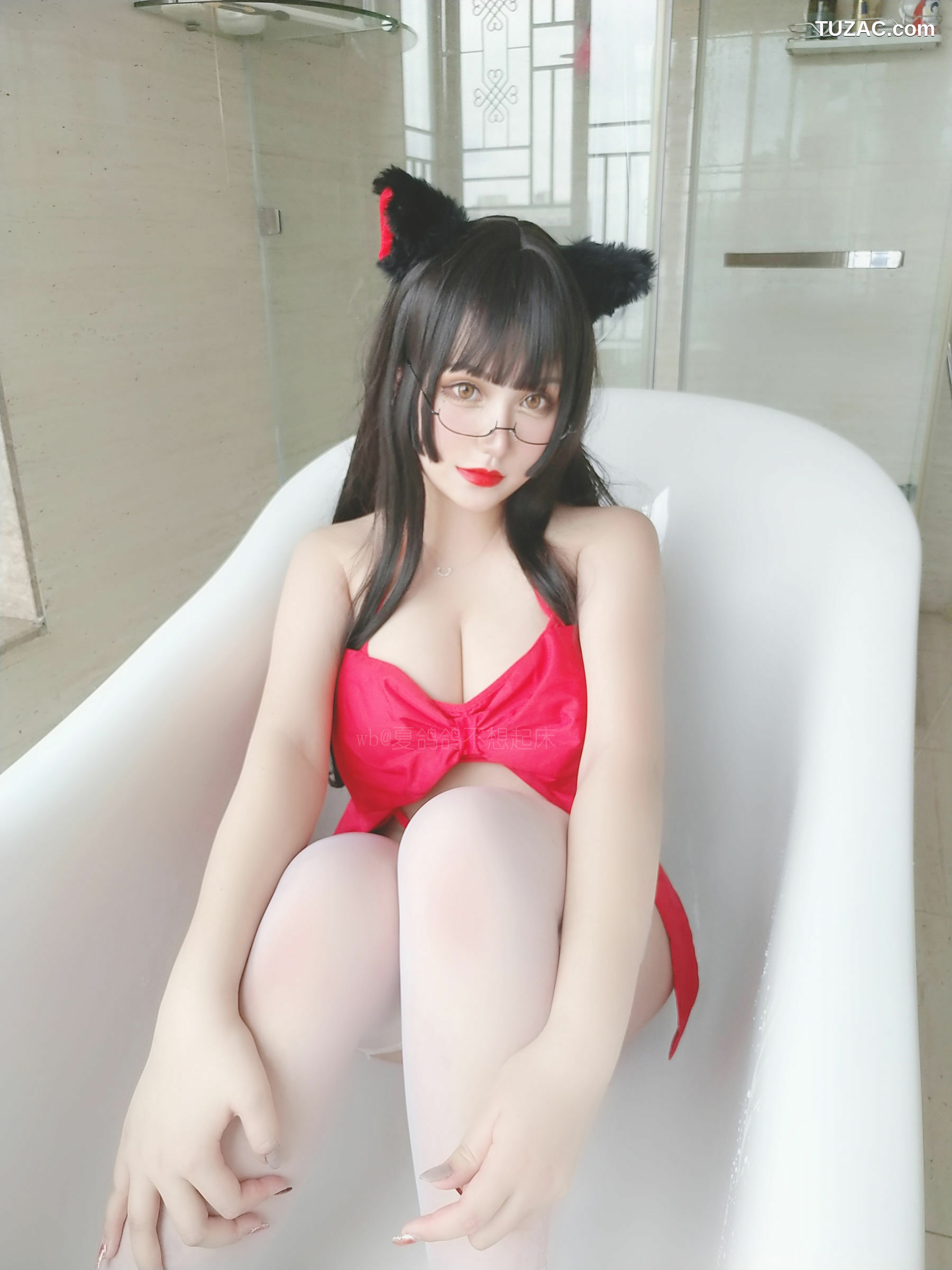网络美女_夏鸽鸽不想起床 《红丝带》 写真集