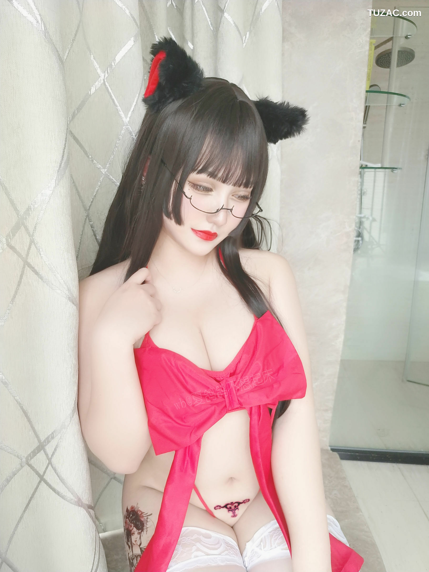网络美女_夏鸽鸽不想起床 《红丝带》 写真集