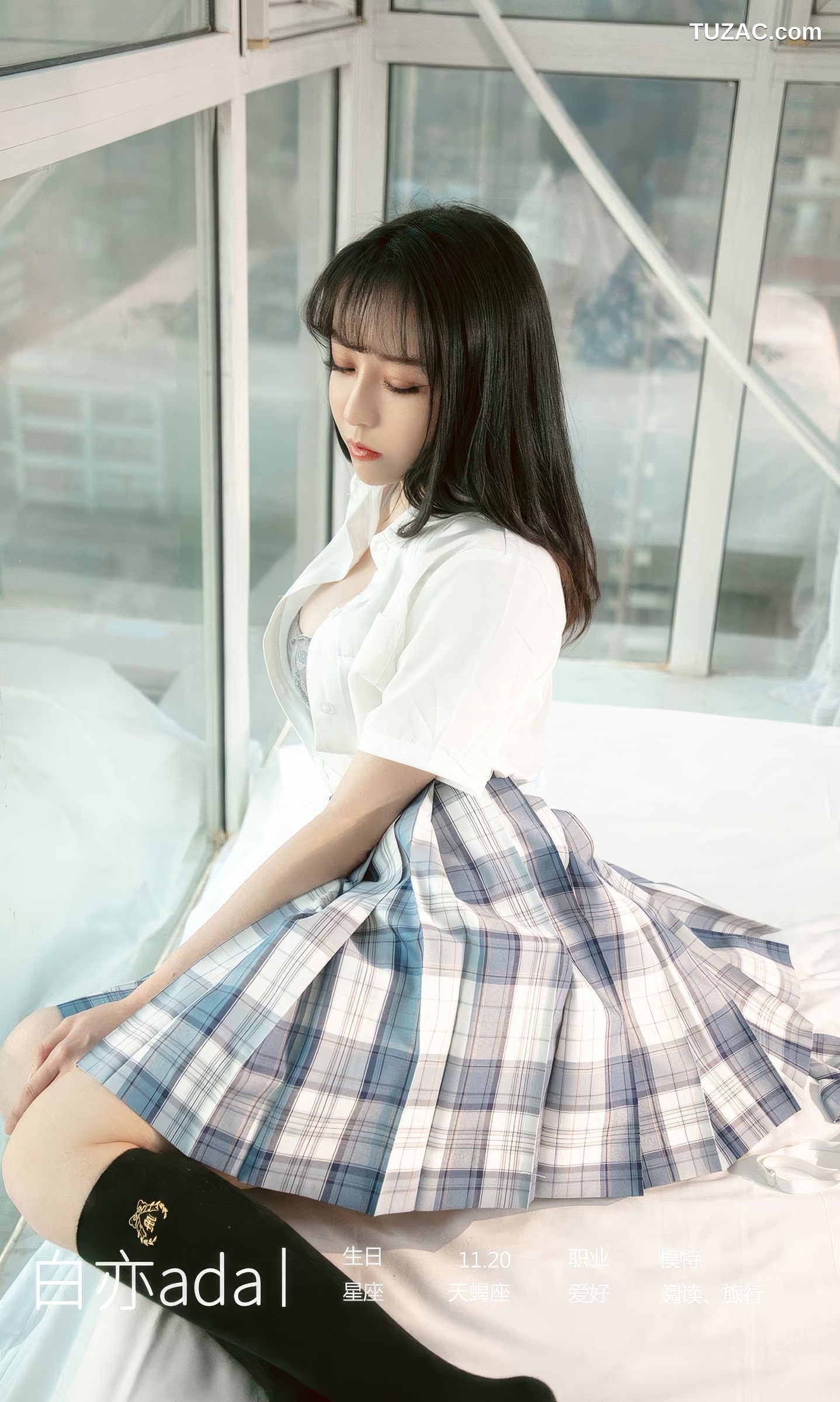 UGirlsApp尤果圈爱尤物-2929-白亦ADA-《香色格子裙》-2024.08.23