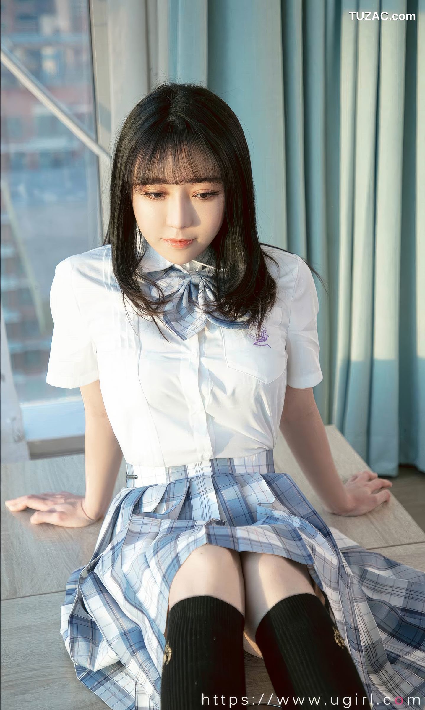 UGirlsApp尤果圈爱尤物-2929-白亦ADA-《香色格子裙》-2024.08.23