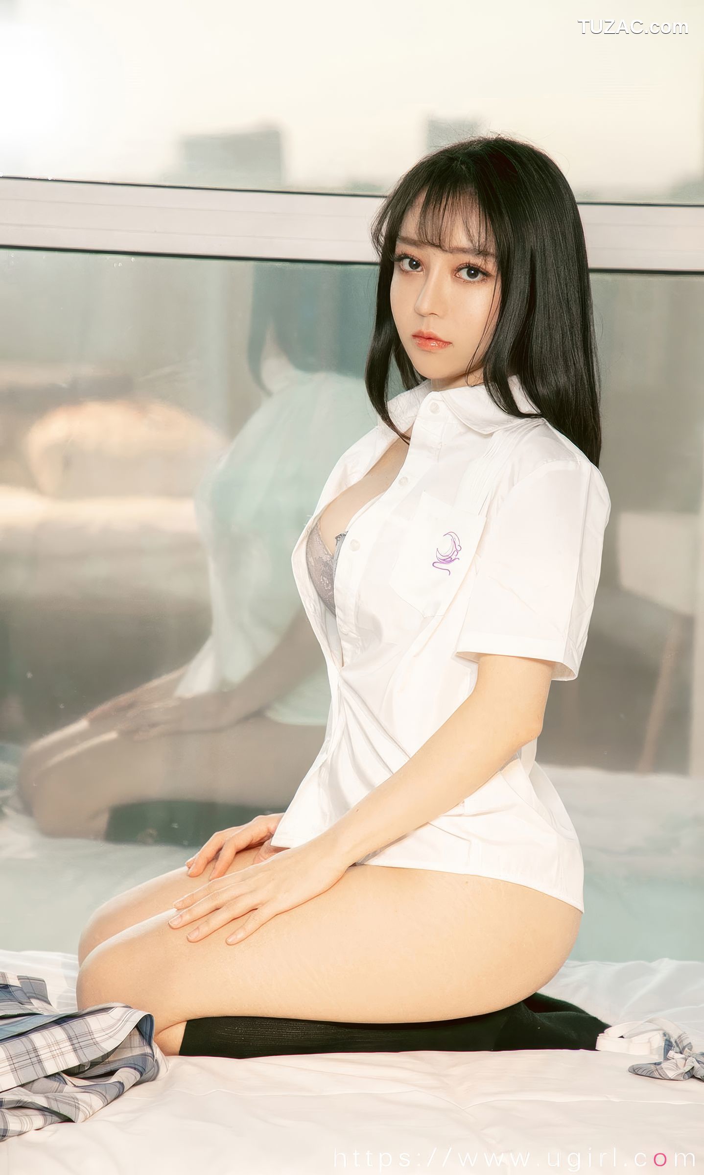 UGirlsApp尤果圈爱尤物-2929-白亦ADA-《香色格子裙》-2024.08.23